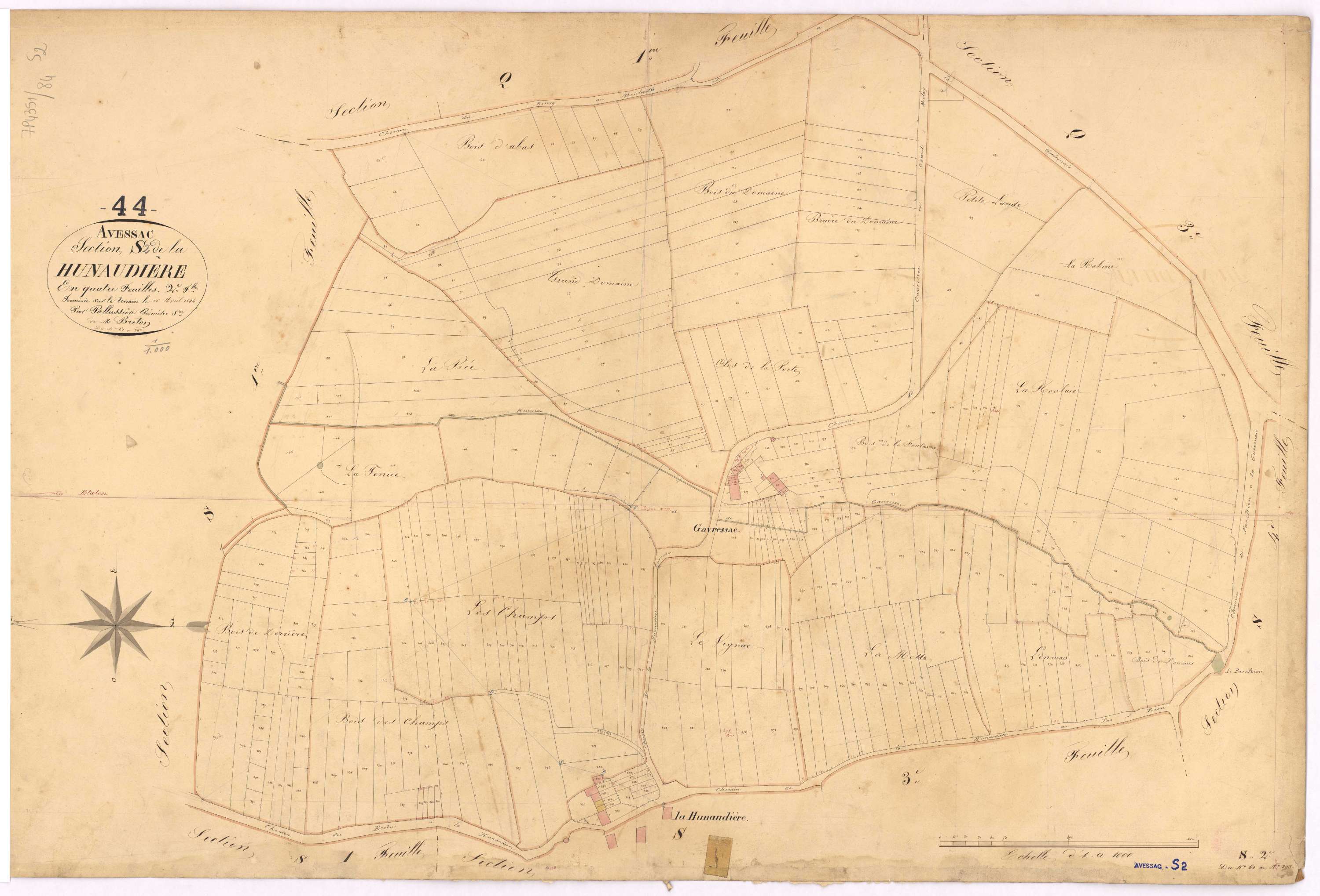 Avessac - Section S2 Hunaudière (section de La) ; 61-393