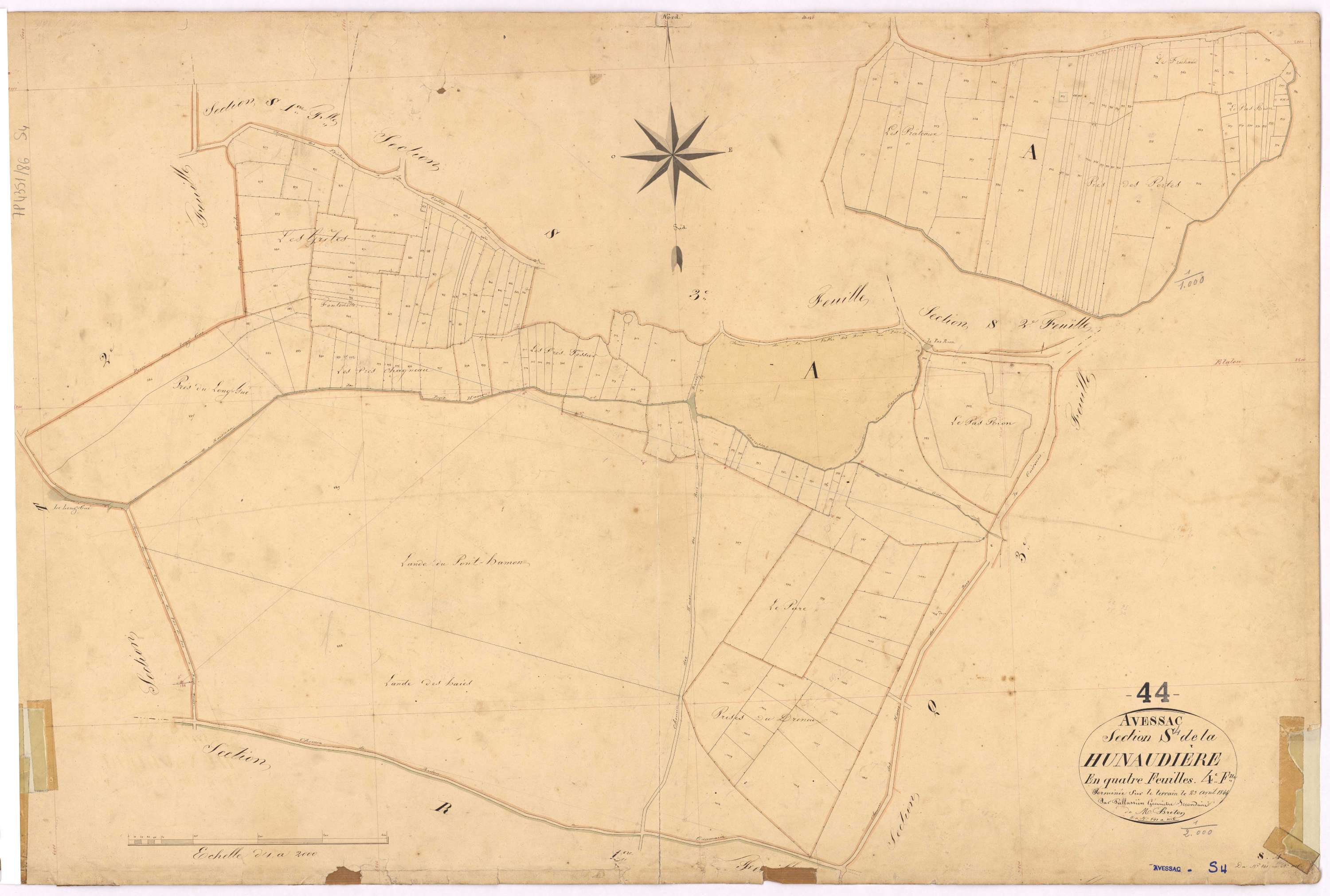 Avessac - Section S4 Hunaudière (section de La) ; 841-1016