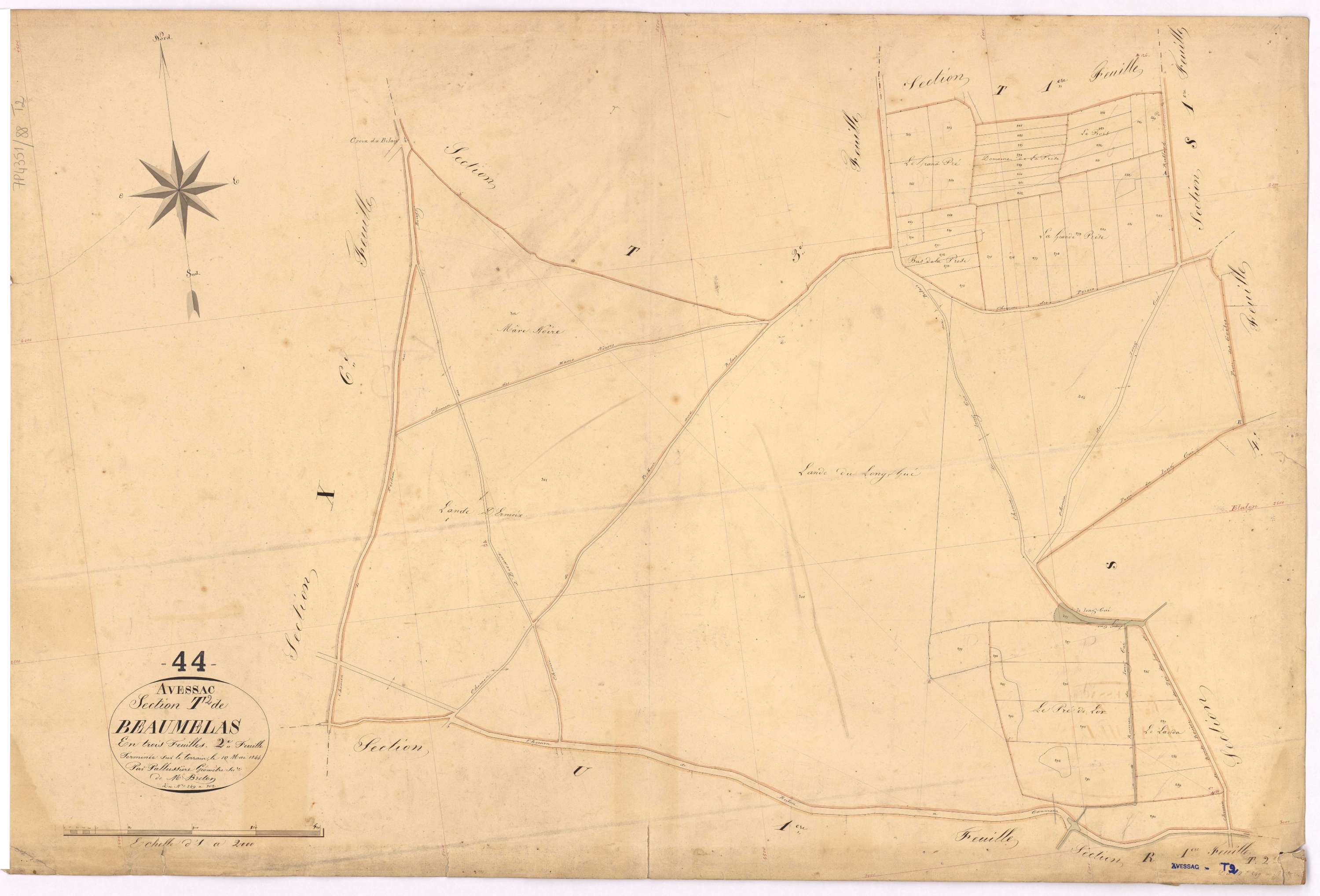 Avessac - Section T2 Beaumelais (section de) ; 249-302