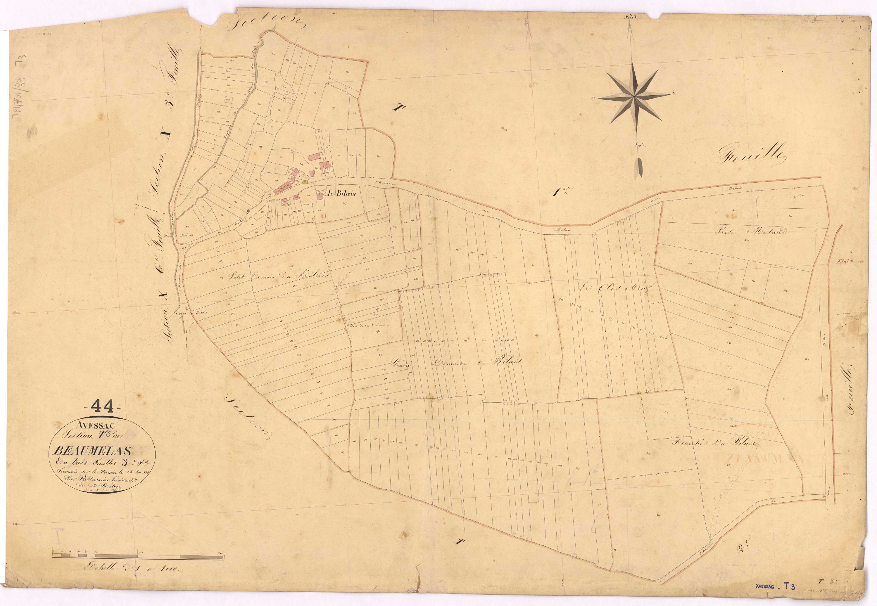 Avessac - Section T3 Beaumelais (section de) ; 303-532