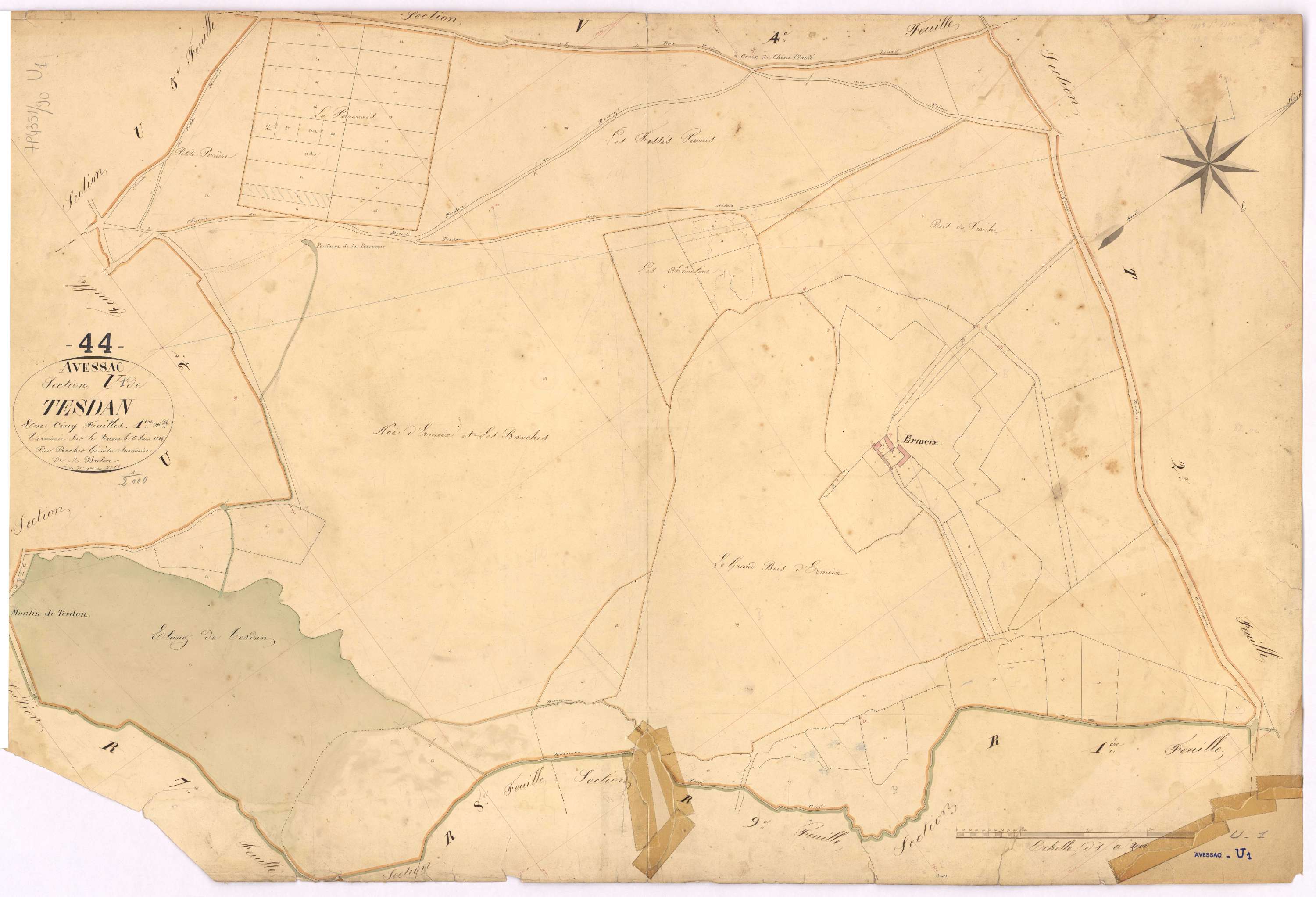 Avessac - Section U1 Tesdan (section de) ; 1-68