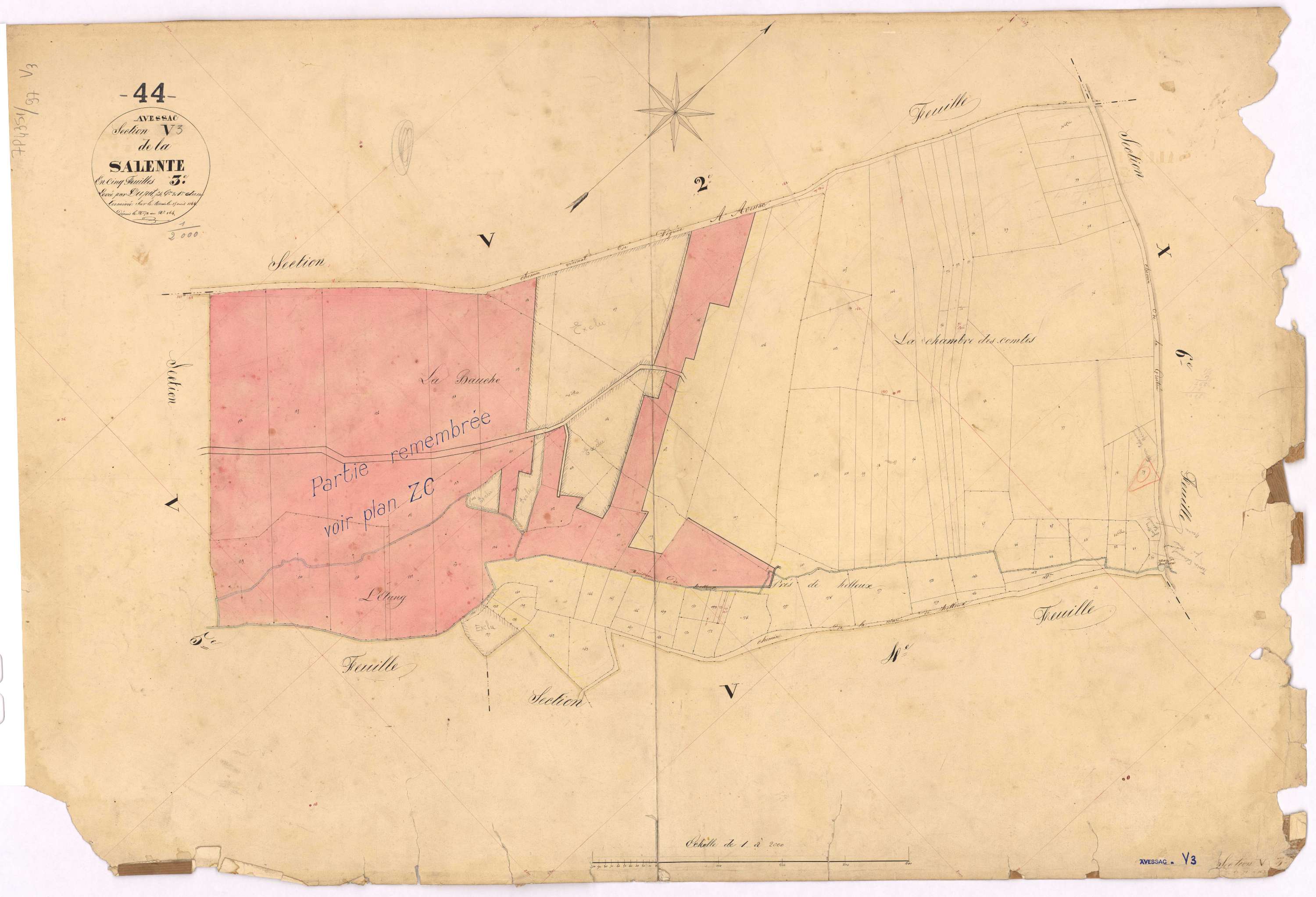 Avessac - Section V3 Salente (section de La) ; 71-164