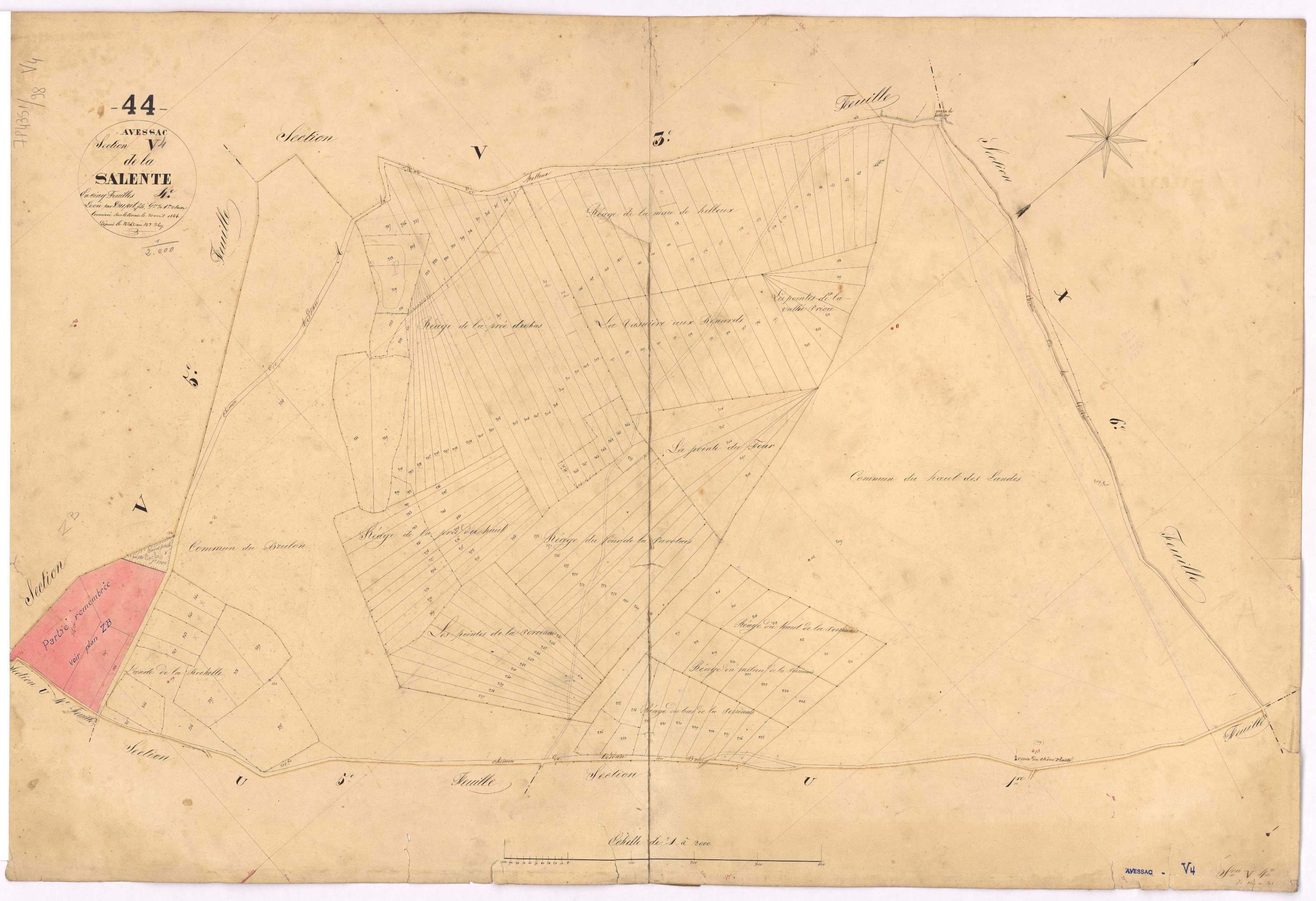 Avessac - Section V4 Salente (section de La) ; 164-349