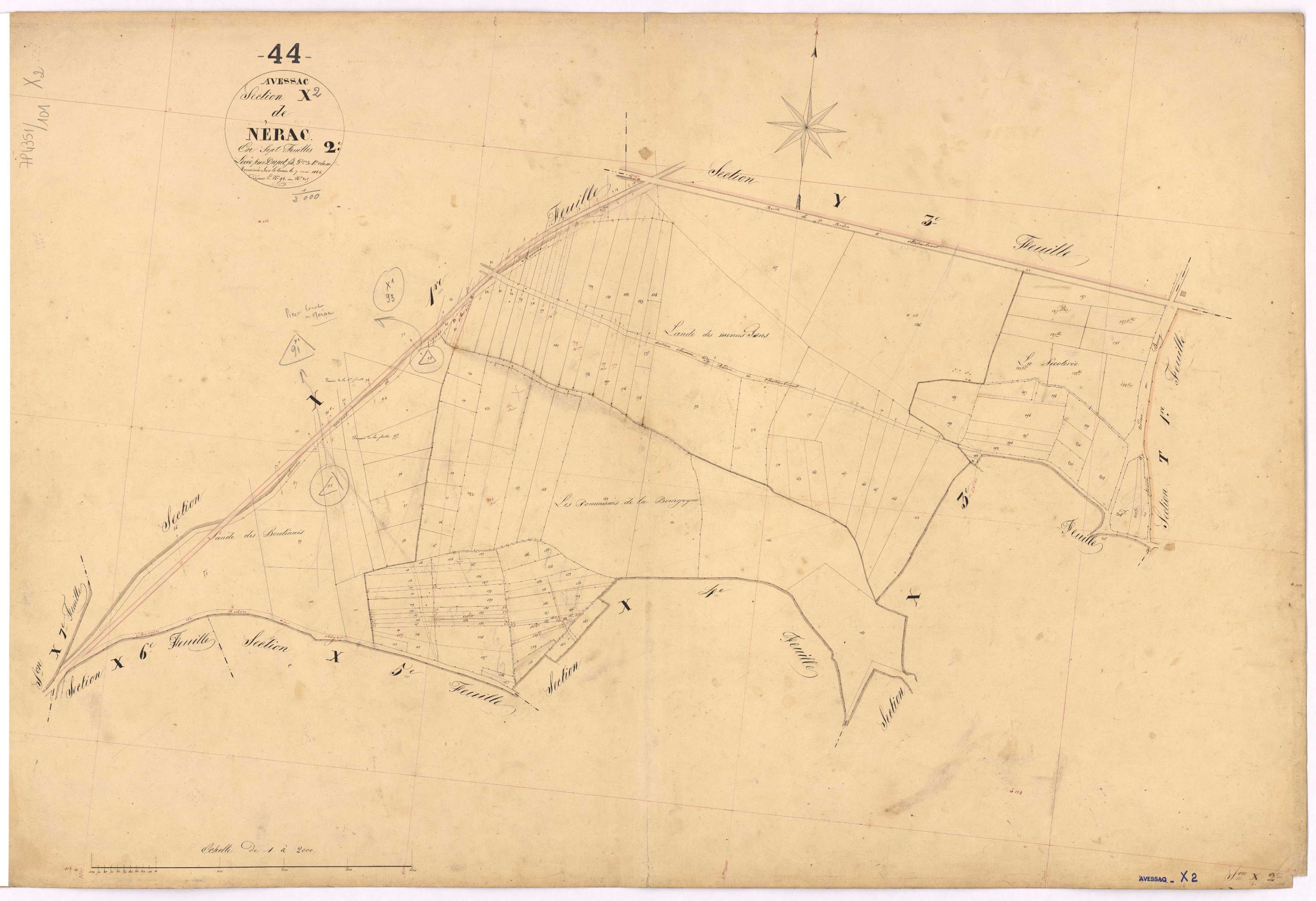 Avessac - Section X2 Nérac (section de) ; 95-205