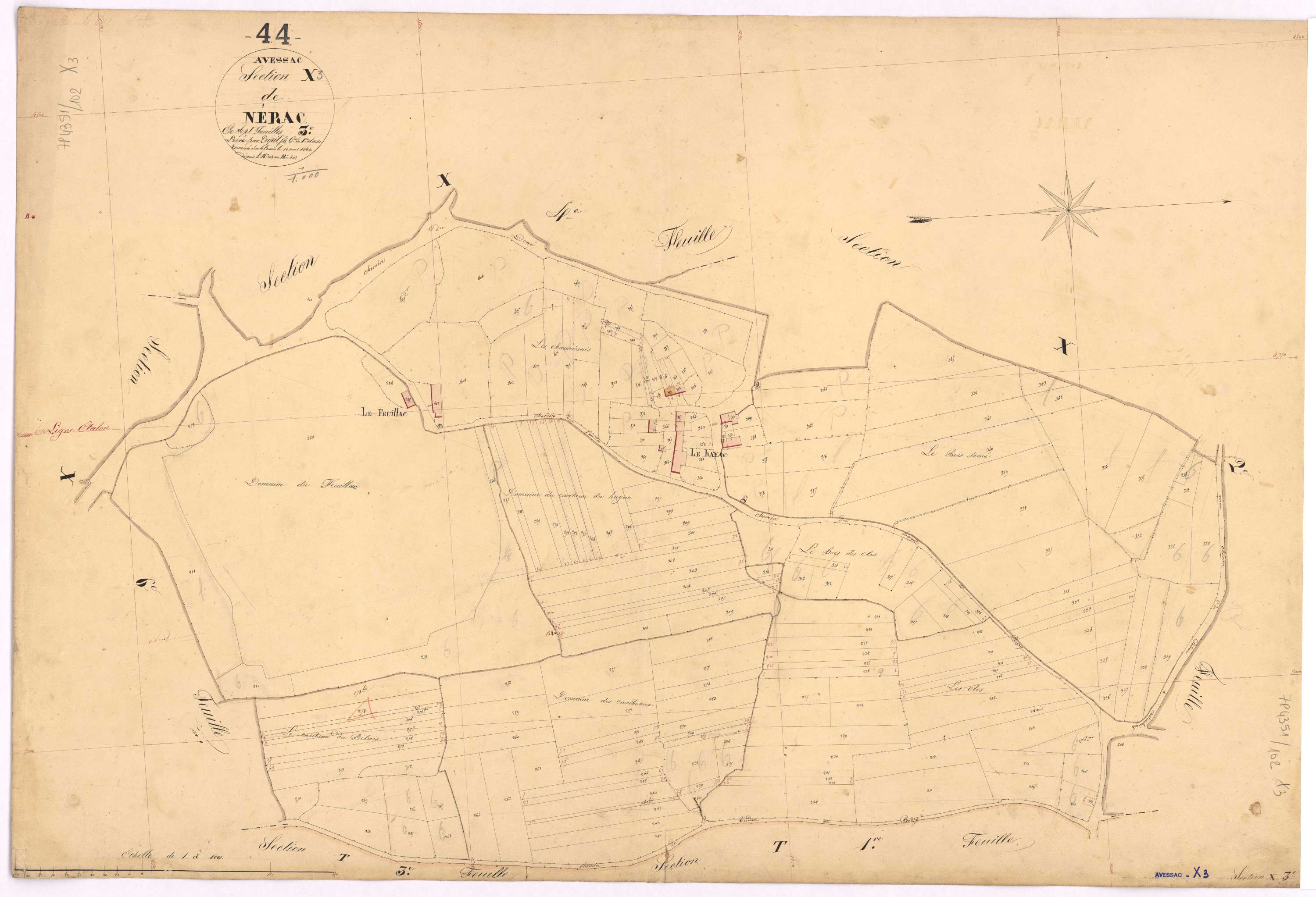 Avessac - Section X3 Nérac (section de) ; 205-408