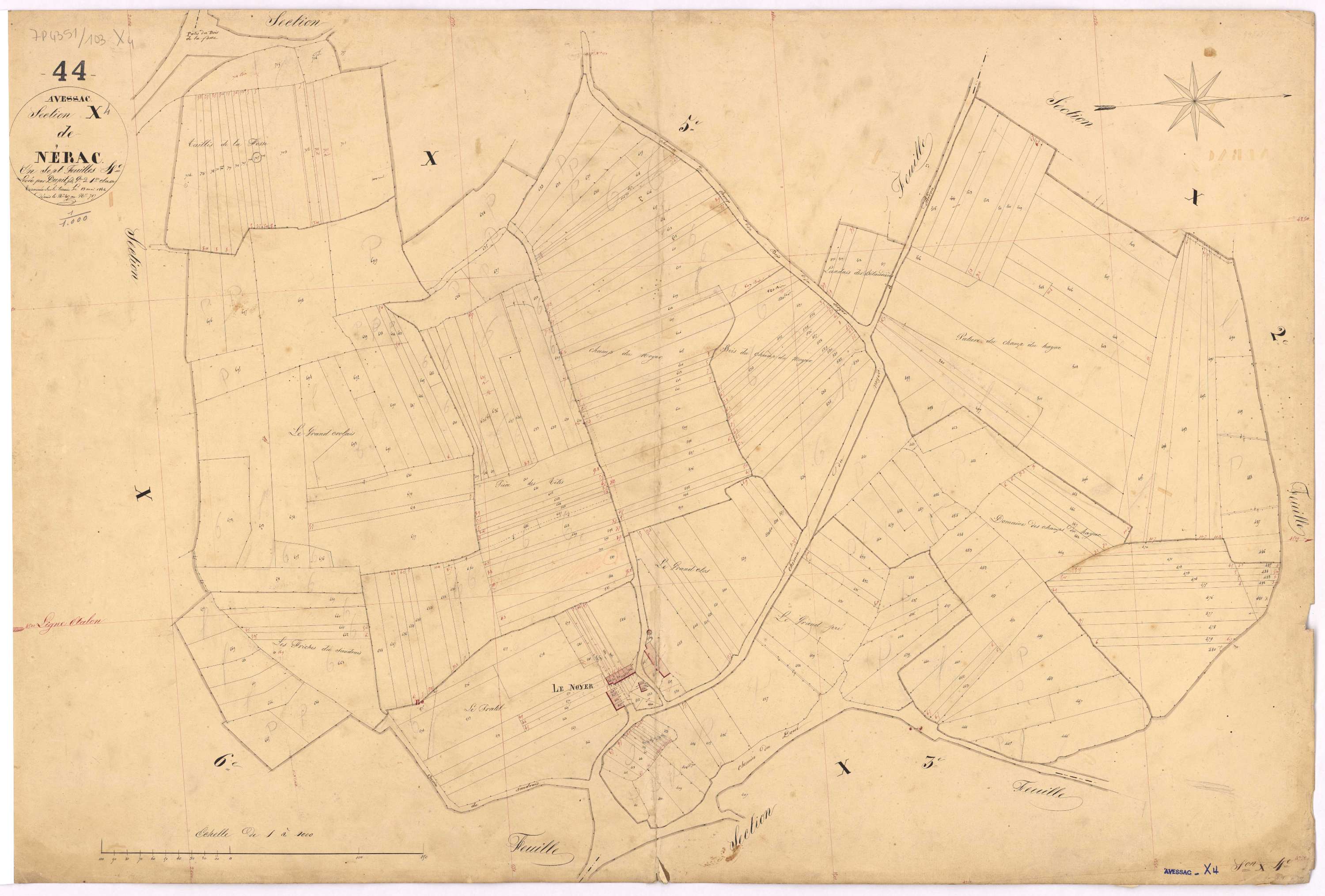 Avessac - Section X4 Nérac (section de) ; 408-717