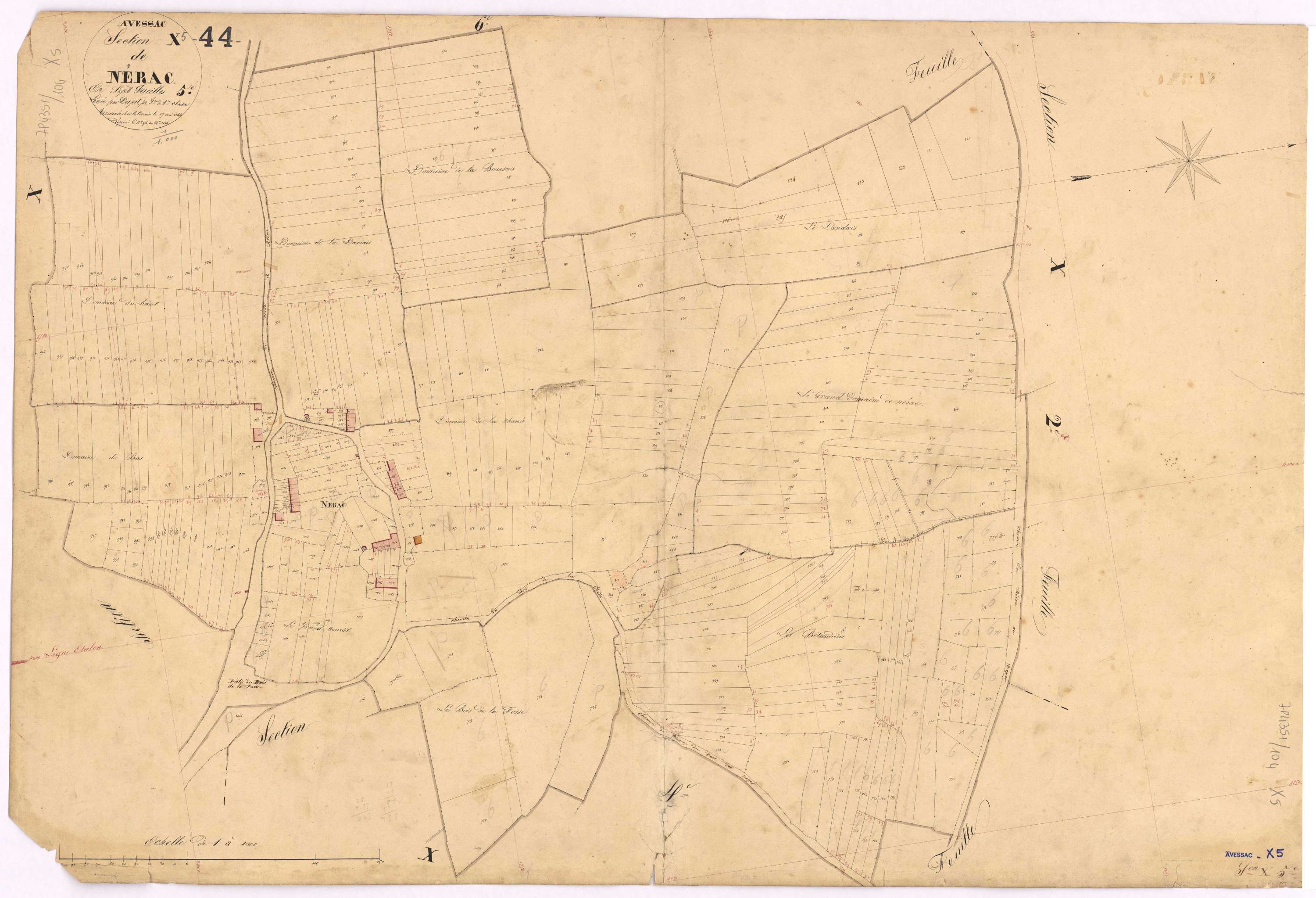 Avessac - Section X5 Nérac (section de) ; 717-1066