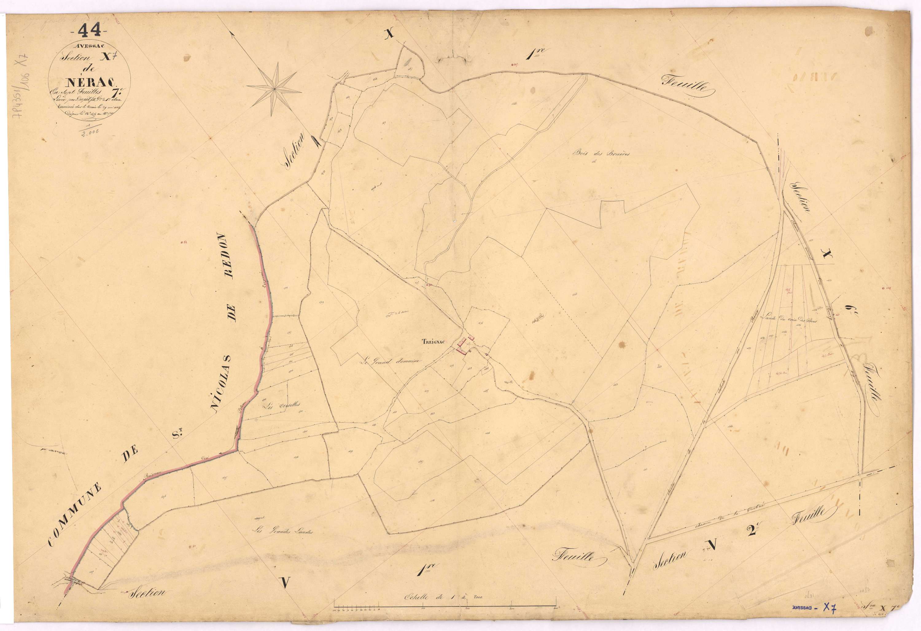Avessac - Section X7 Nérac (section de) ; 1454-1510