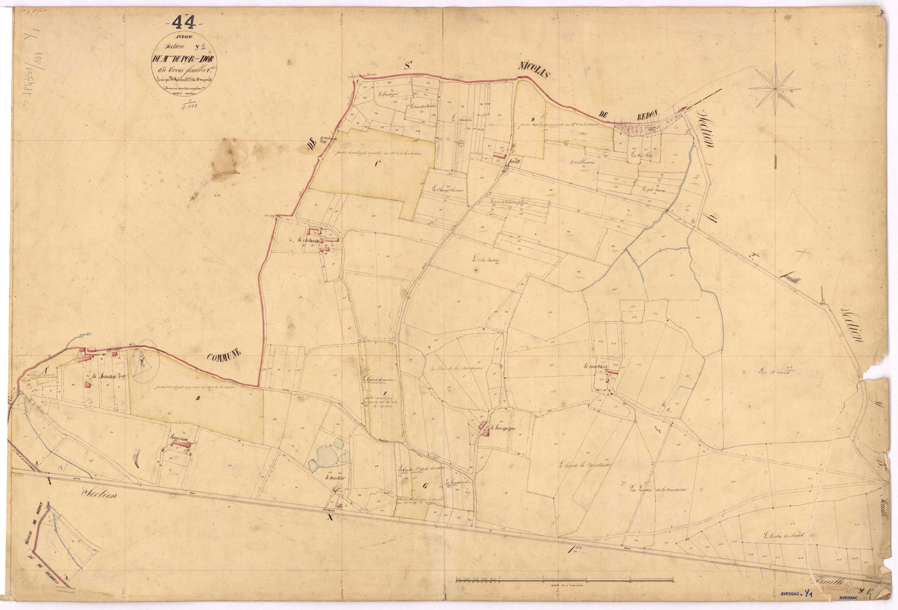 Avessac - Section Y1 Moulin du Por-d'Or (section du) ; 1-446