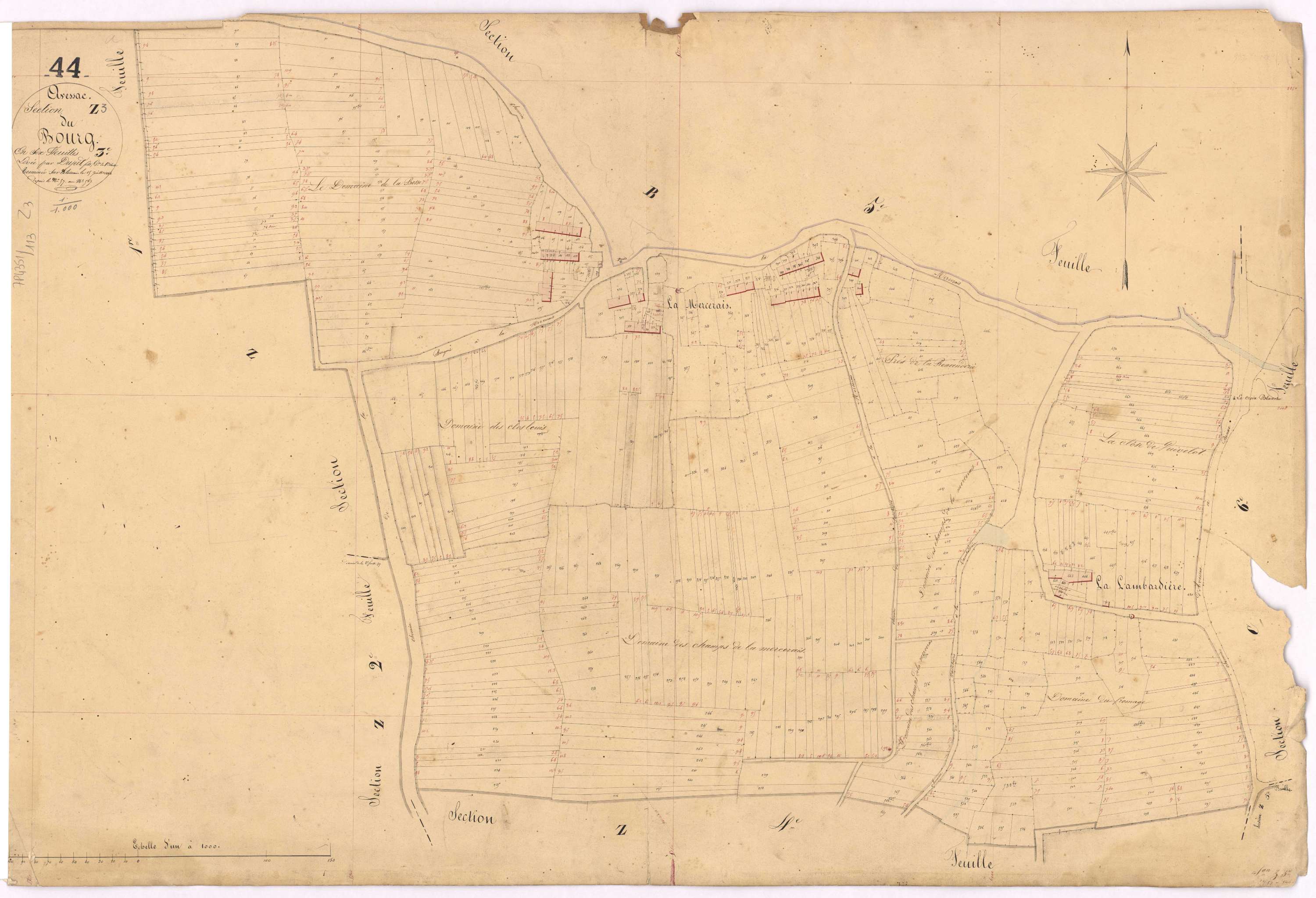 Avessac - Section Z3 Bourg (section du) ; 58-567