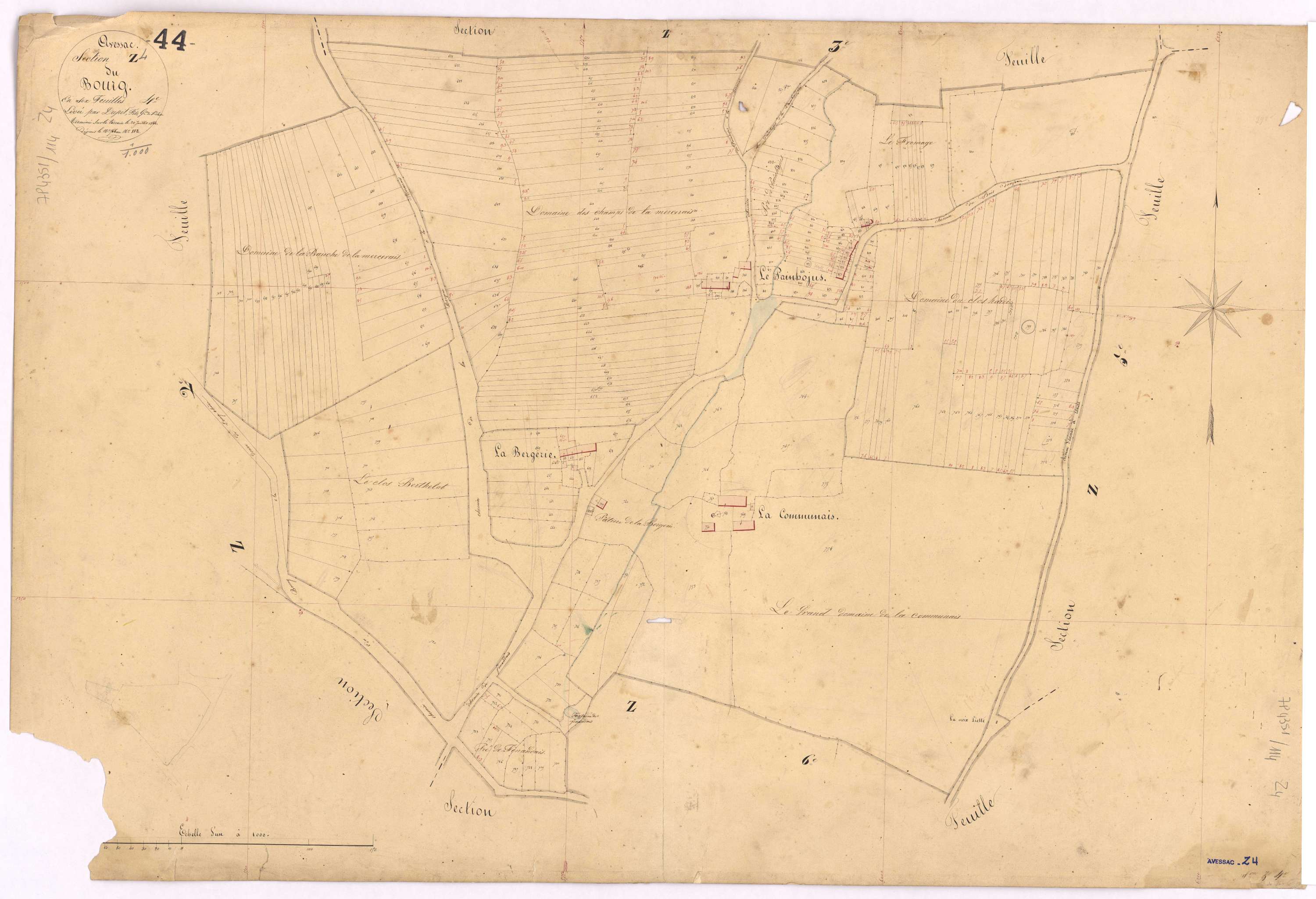 Avessac - Section Z4 Bourg (section du) ; 567-882