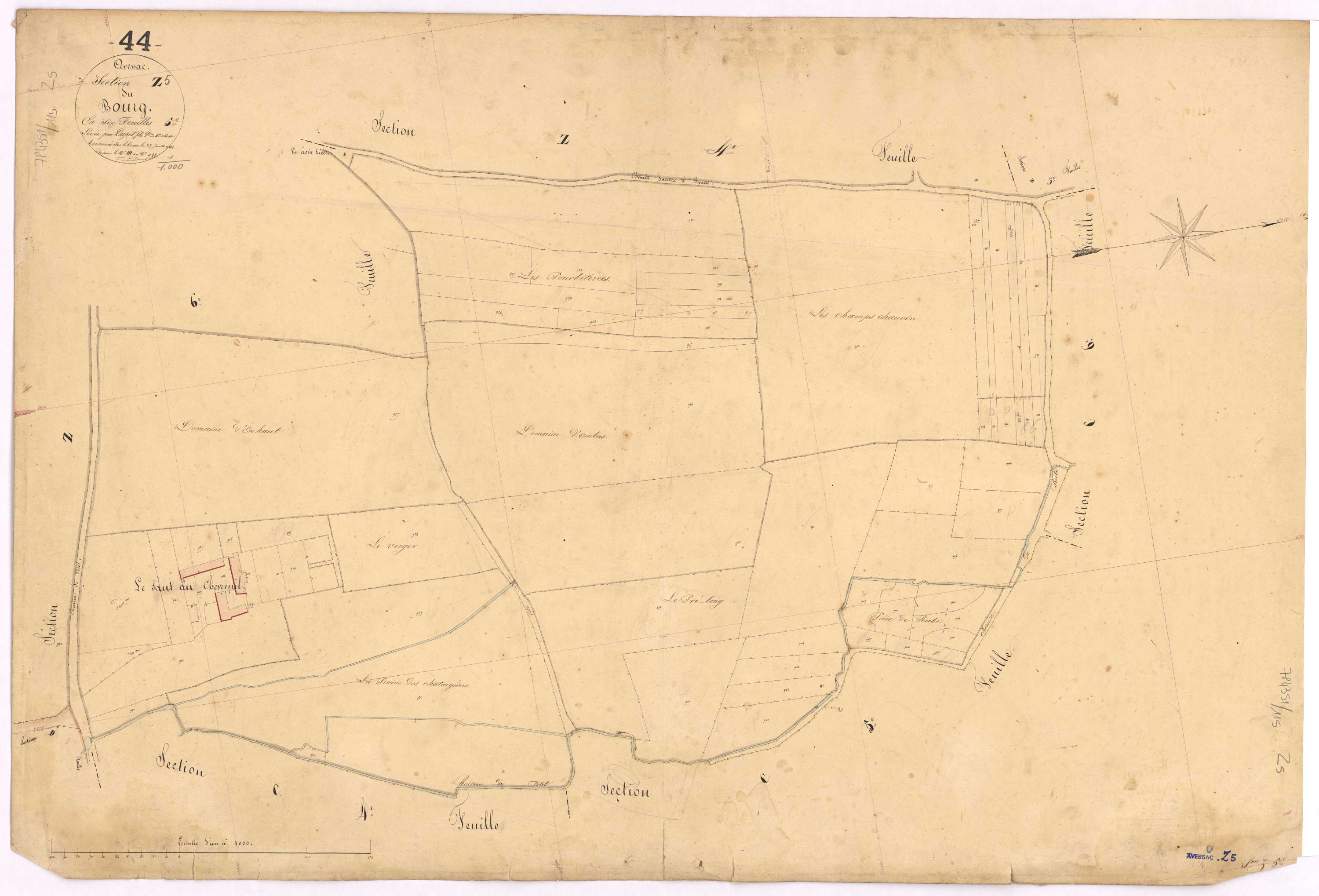 Avessac - Section Z5 Bourg (section du) ; 882-942