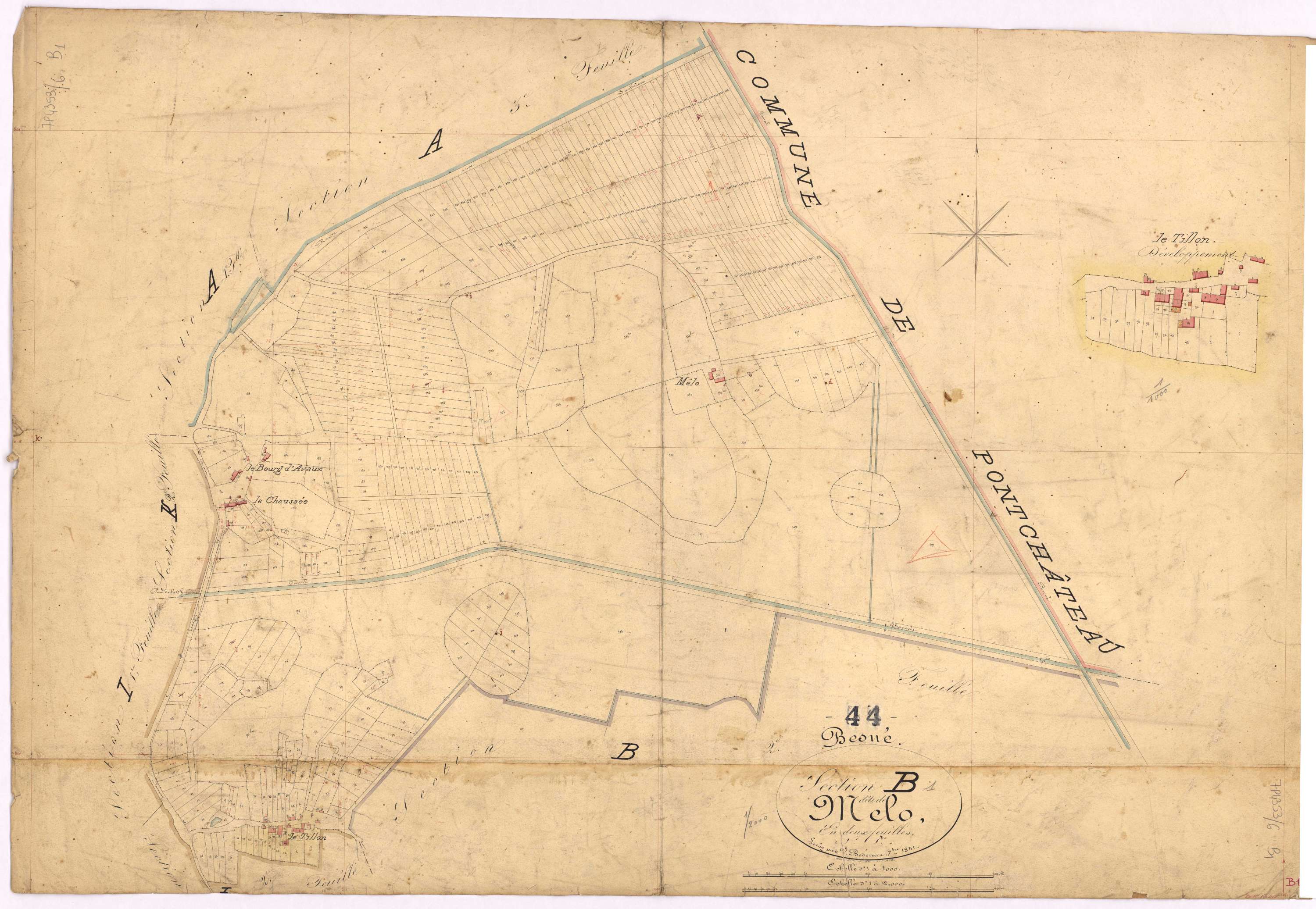 Besné - Section B1 Mélo (section de) ; 1-405