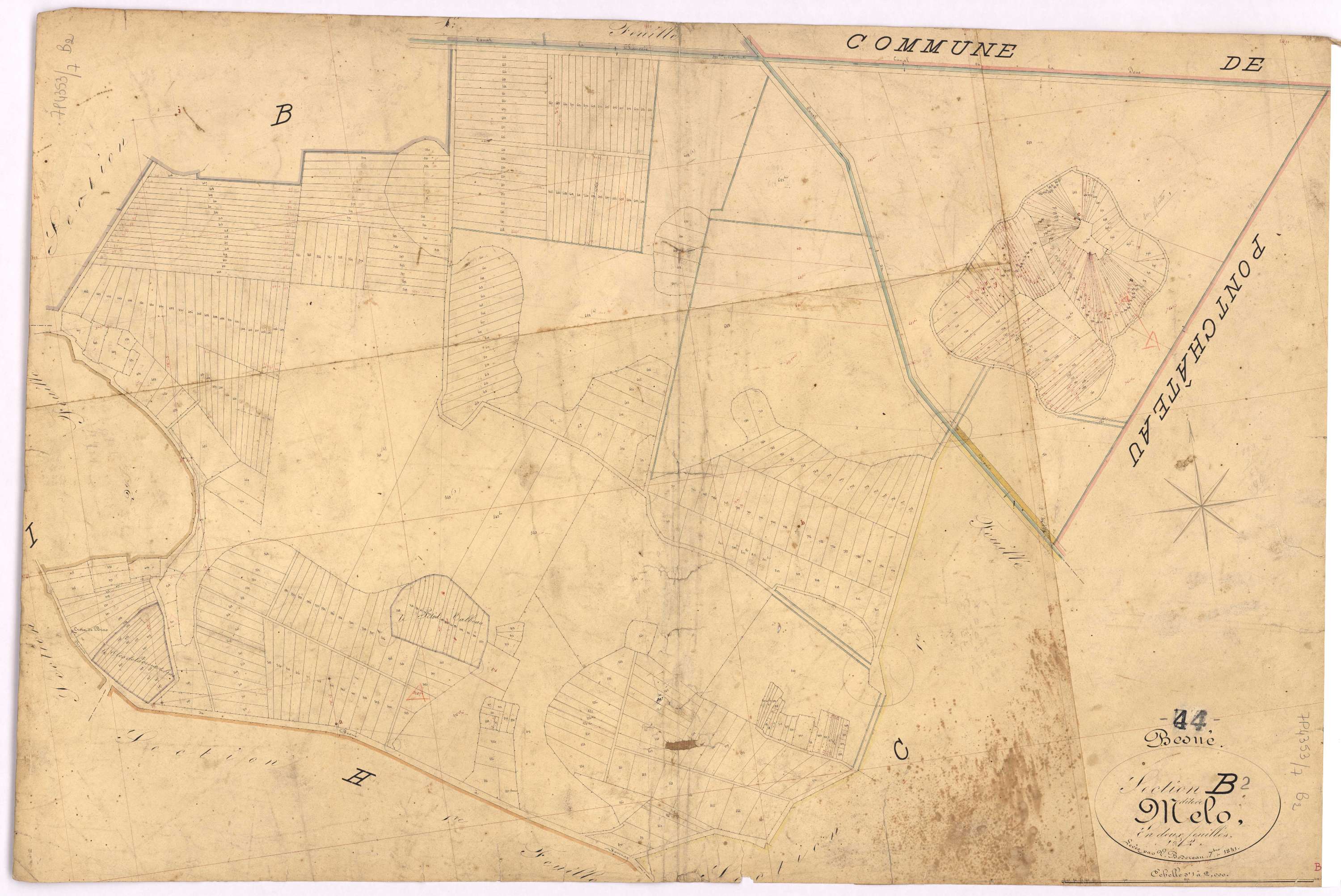 Besné - Section B2 Mélo (section de) ; 406-887