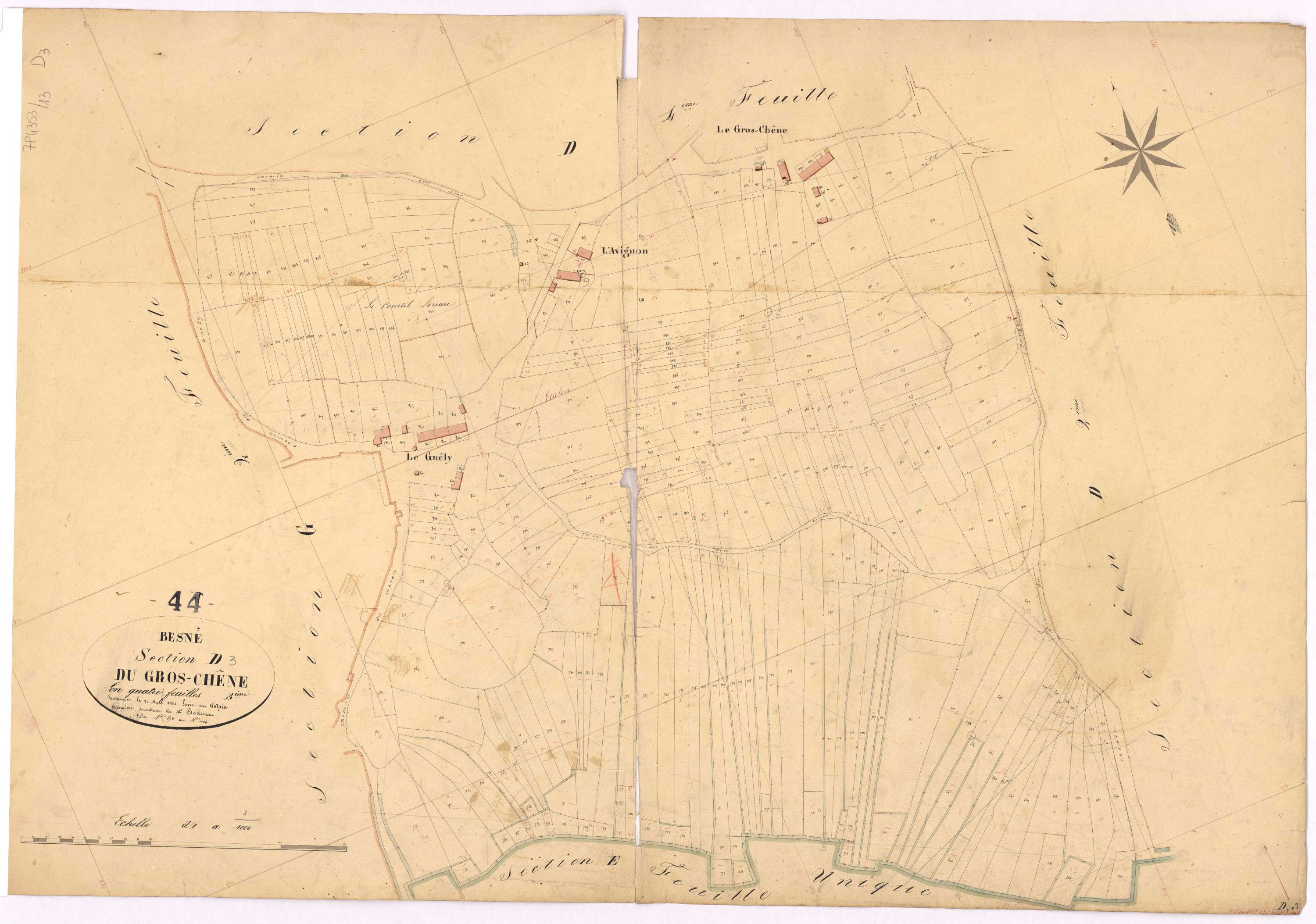 Besné - Section D3 Gros-Chêne (section du) ; 678-1004