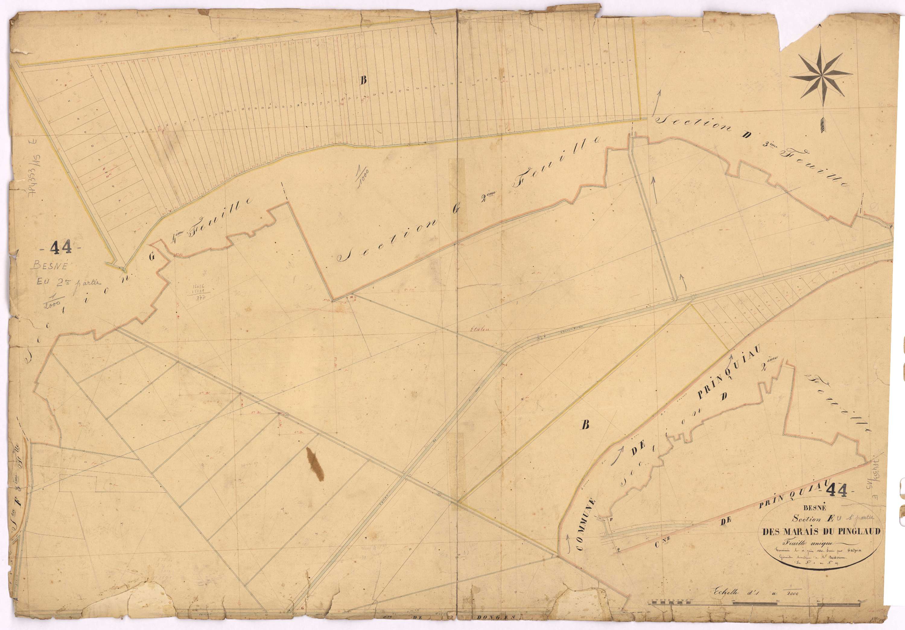 Besné - Section E Marais du Pinglaud (section des) ; 1-117