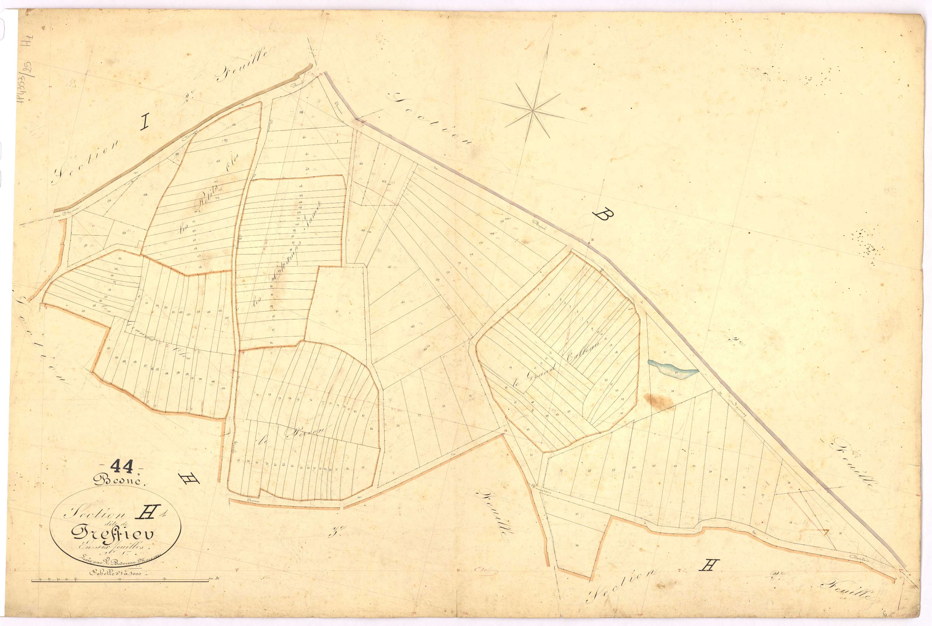 Besné - Section H1 Treffieu (section de) ; 1-175