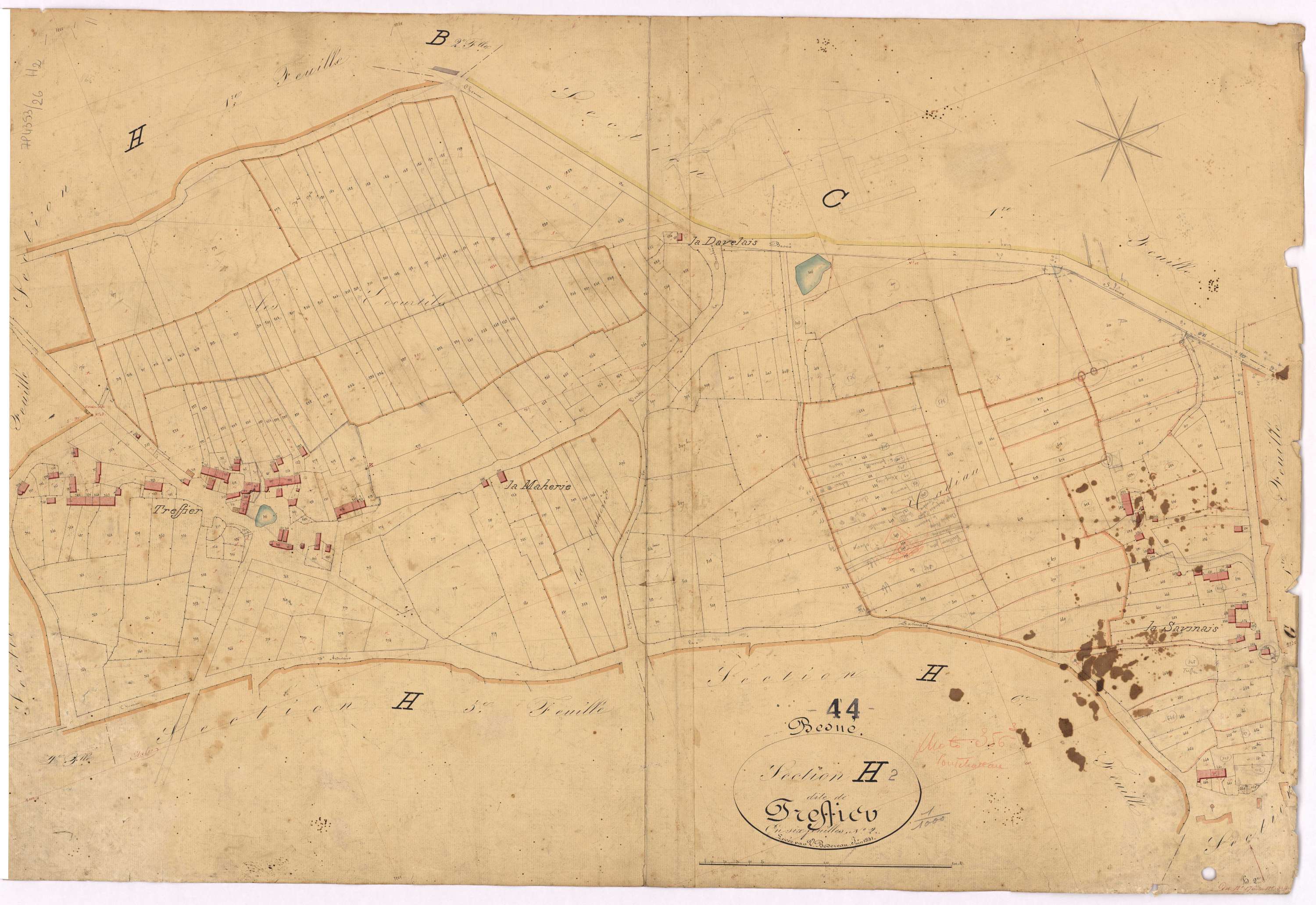 Besné - Section H2 Treffieu (section de) ; 176-514