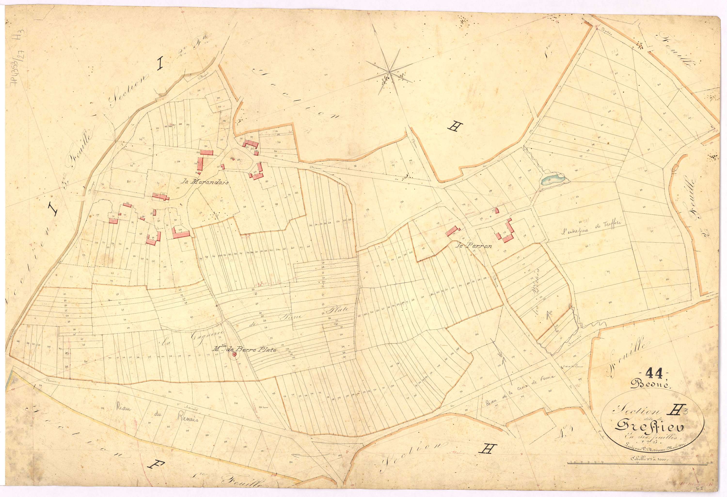 Besné - Section H3 Treffieu (section de) ; 515-843