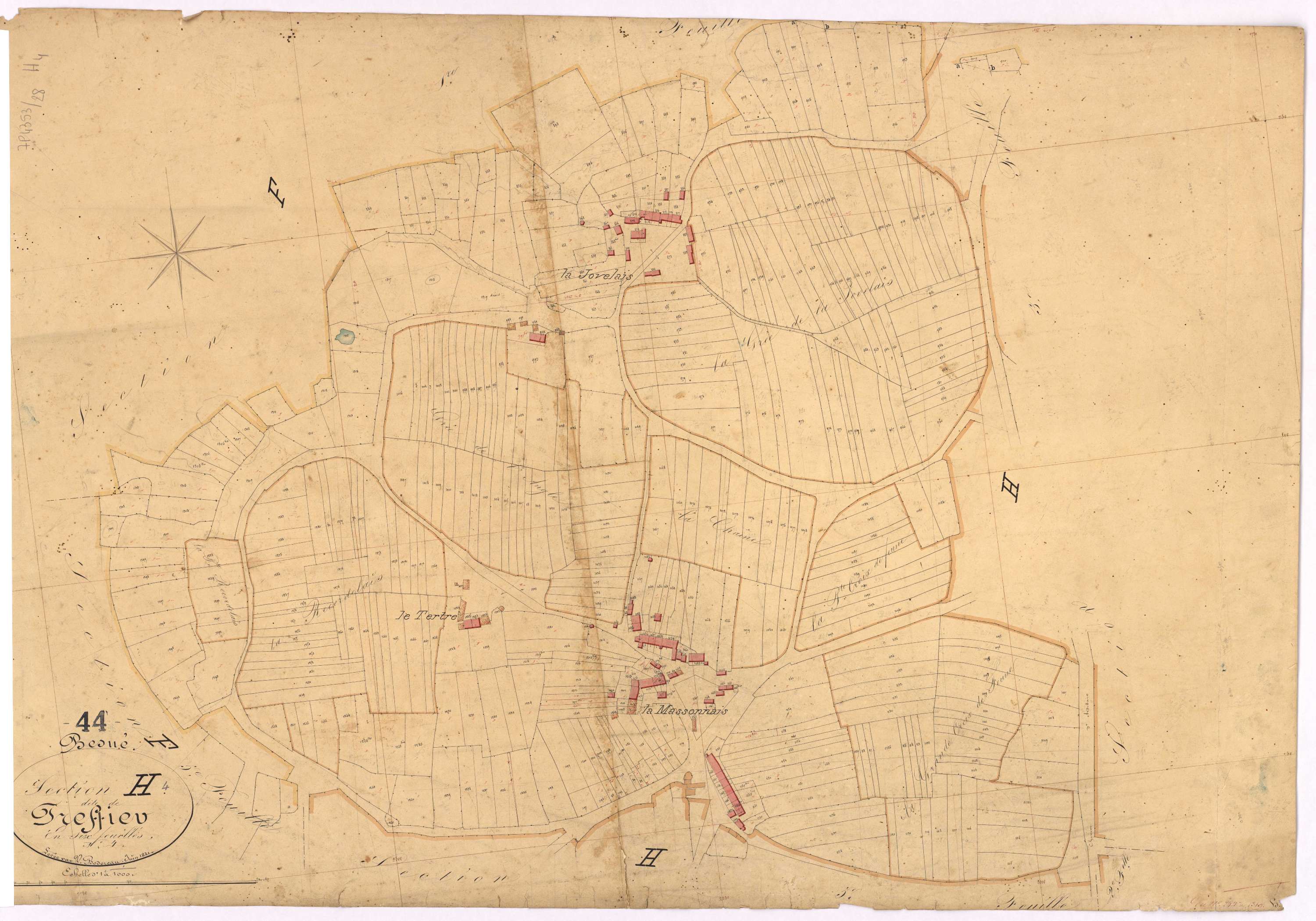 Besné - Section H4 Treffieu (section de) ; 844-1319