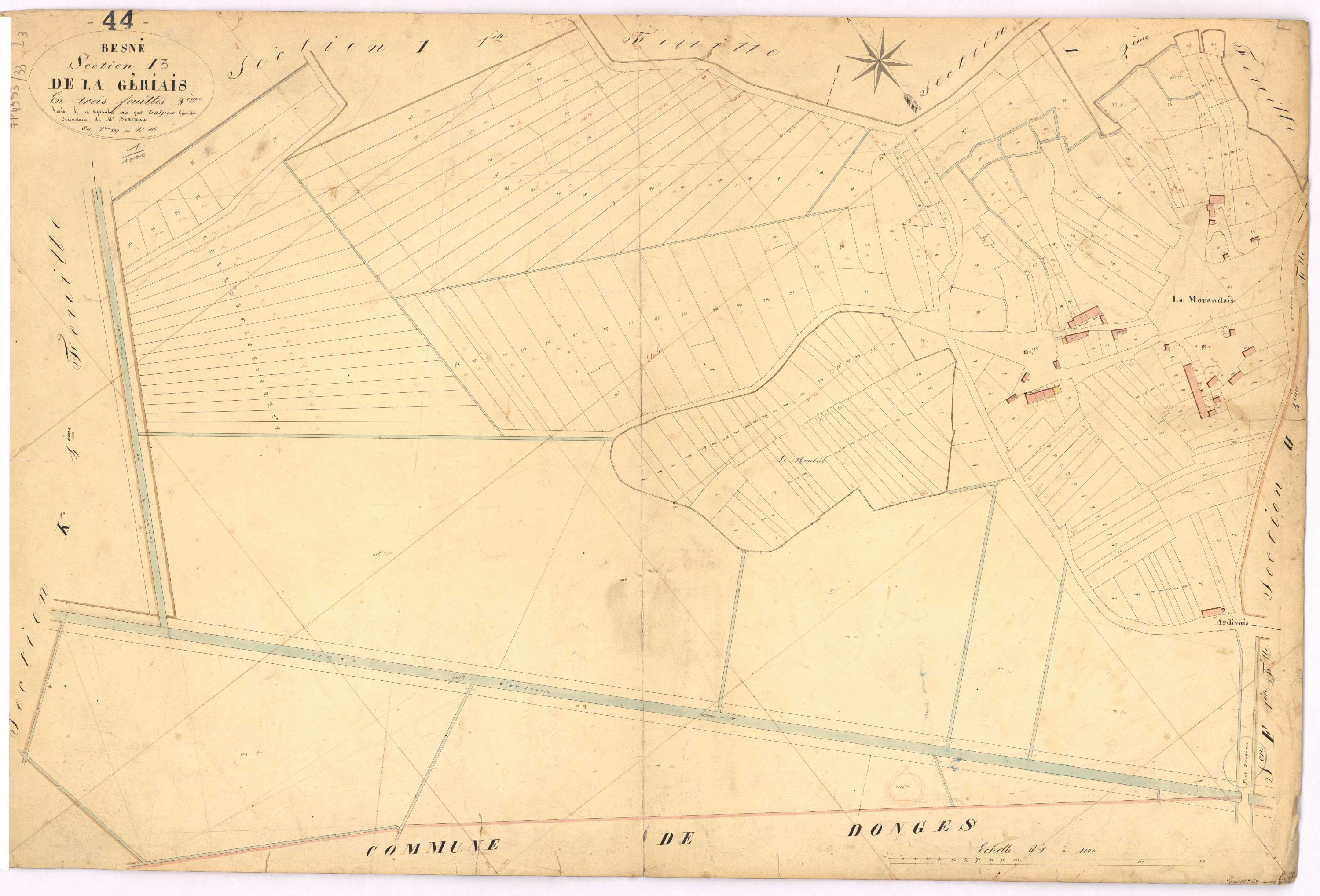 Besné - Section I3 Gériais (section de La) ; 857-1115