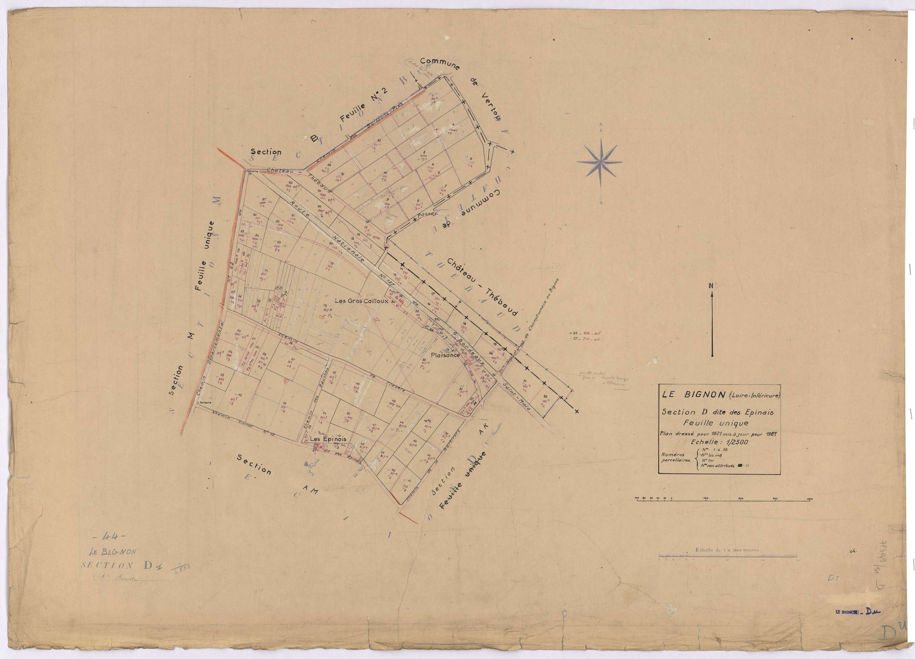Le Bignon - Section D Epinais (section des) ; 1-93