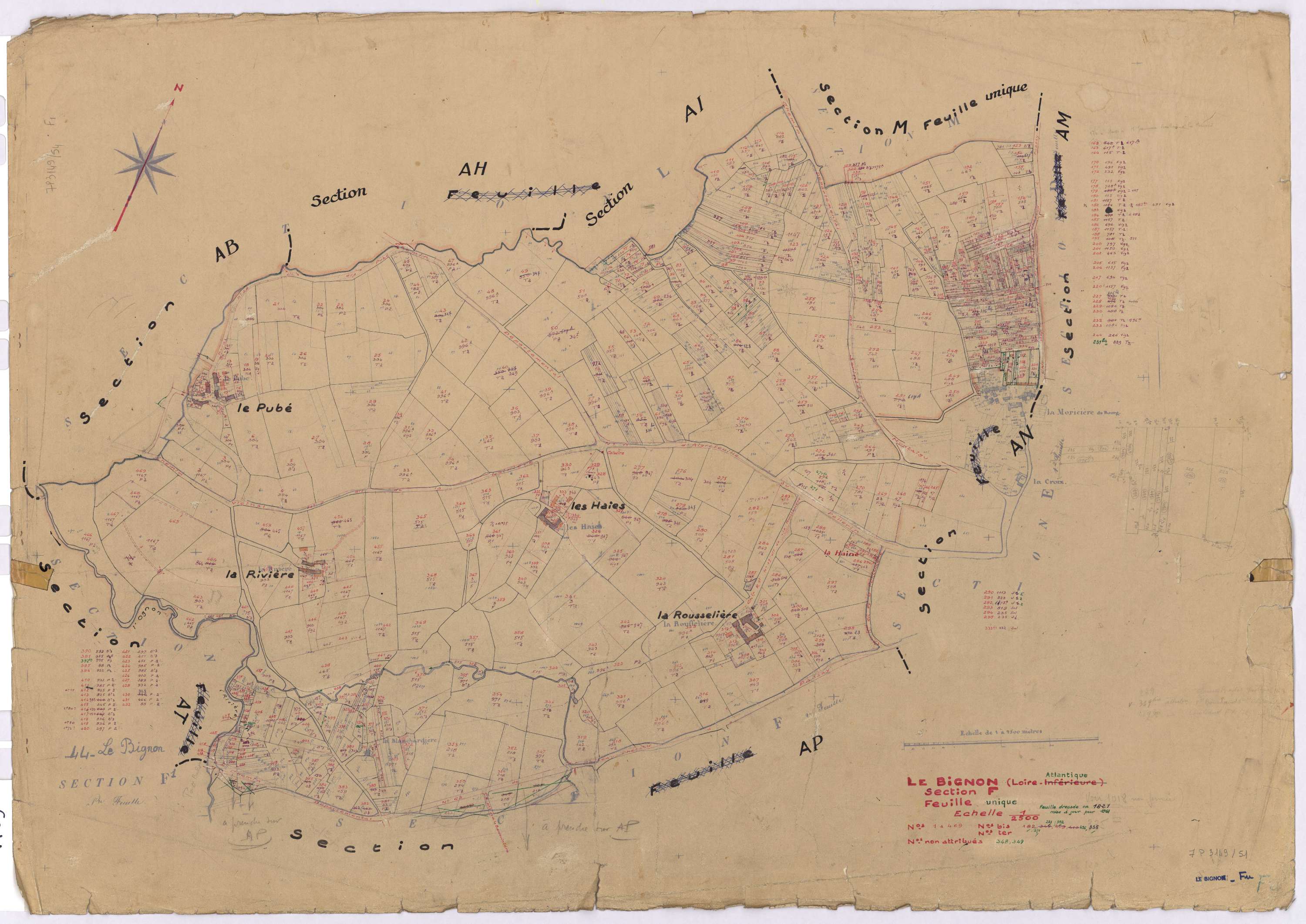 Le Bignon - Section F Masure (section de La) ; 1-469