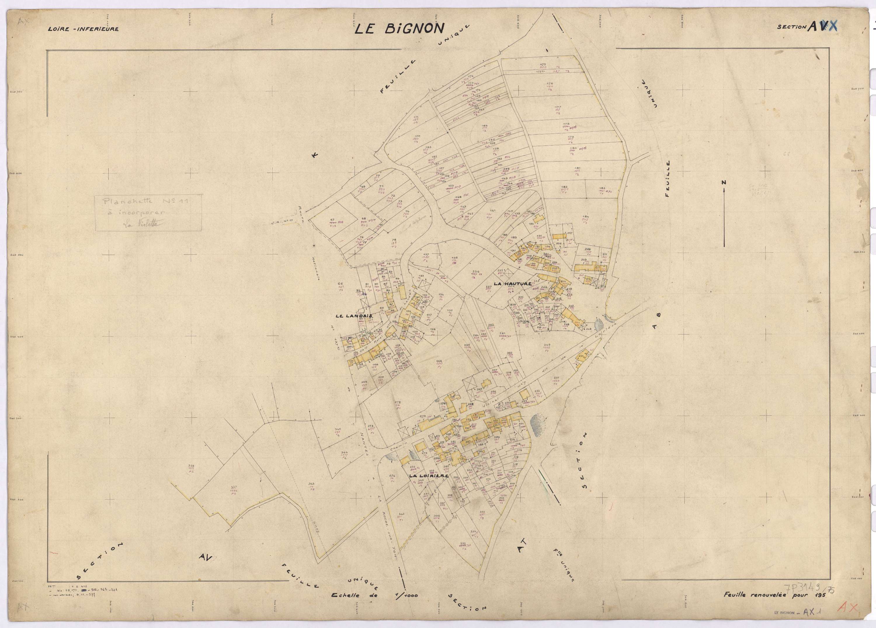 Le Bignon - Section AX1 66-345 ; 357-358