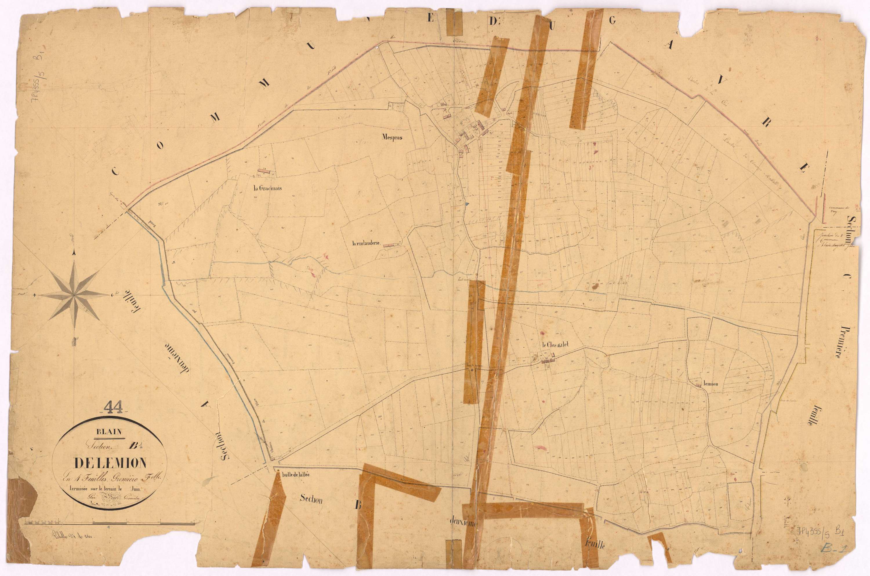 Blain - Section B1 Lemion (section de) ; 1-556