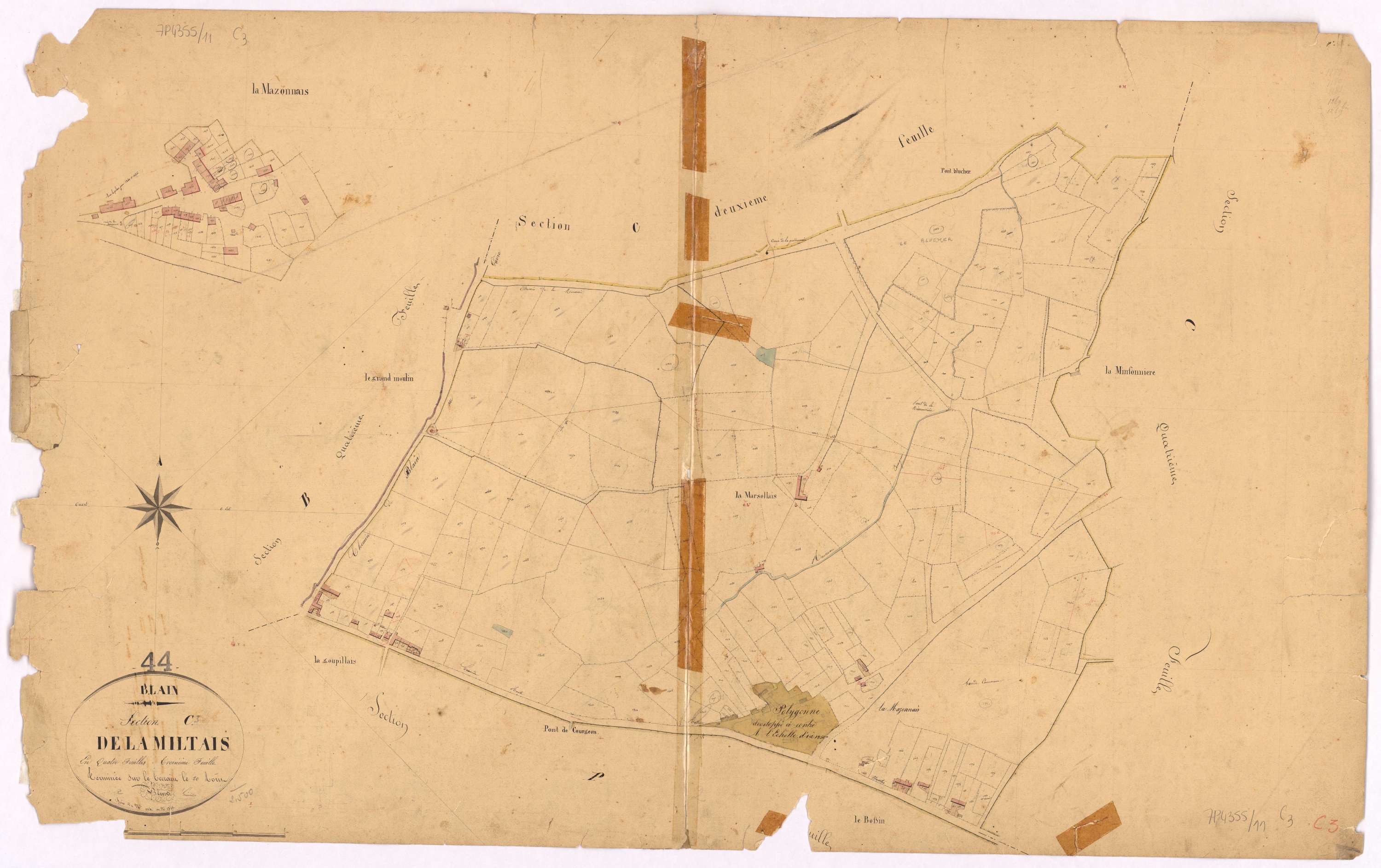Blain - Section C3 Miltais (section de La) ; 1114-1383