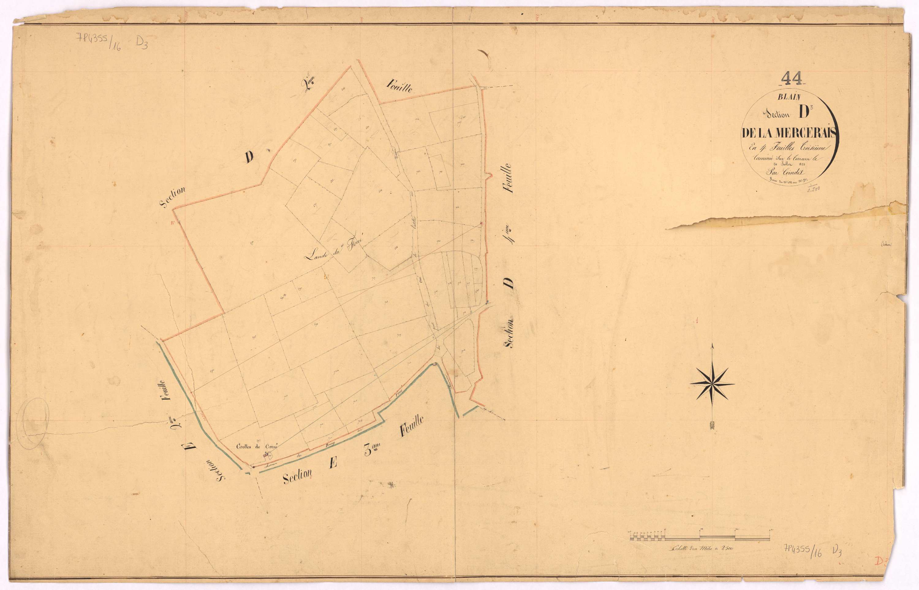 Blain - Section D3 Mercerais (section de La) ; 622-727