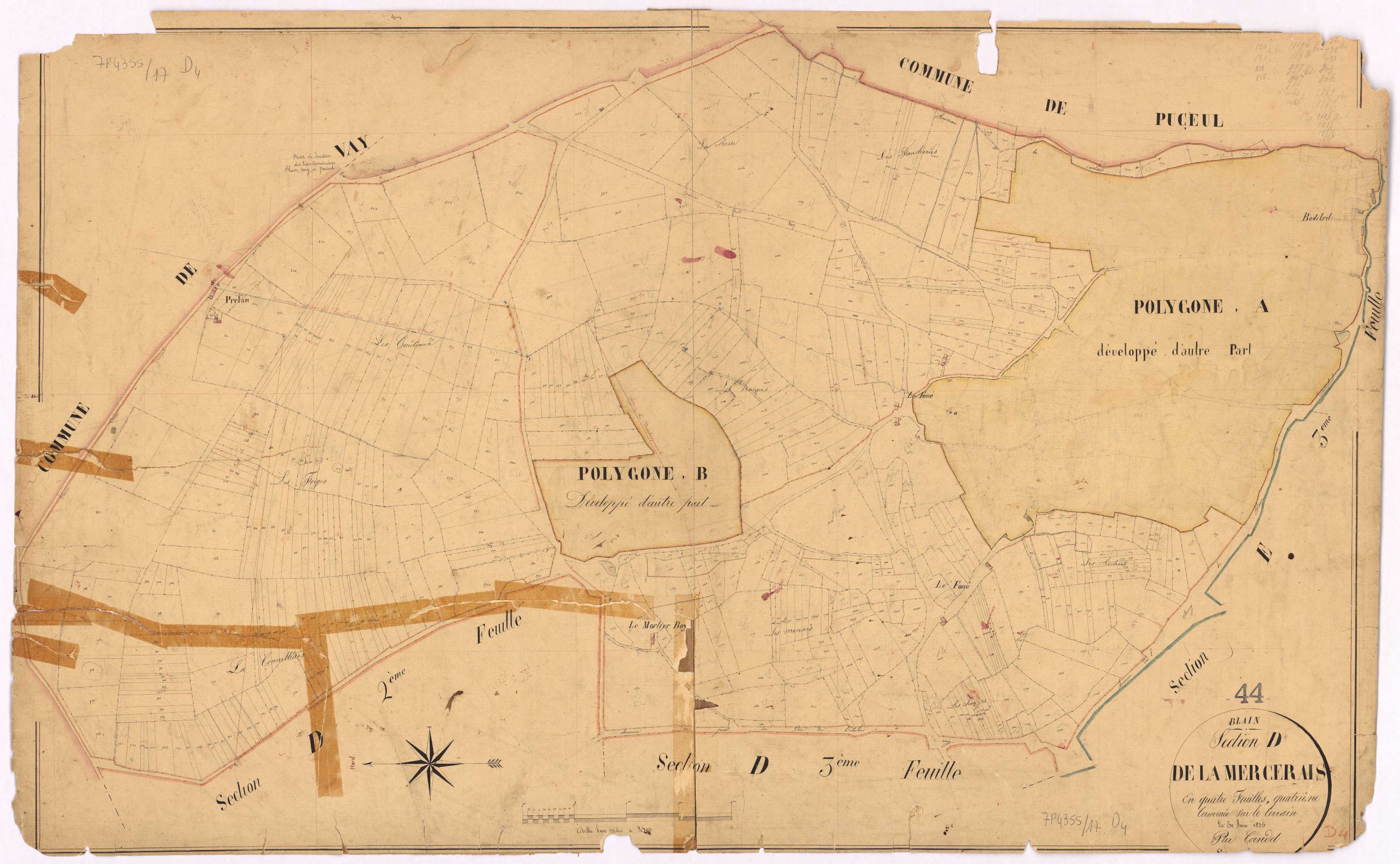 Blain - Section D4 Mercerais (section de La) ; 728-1653