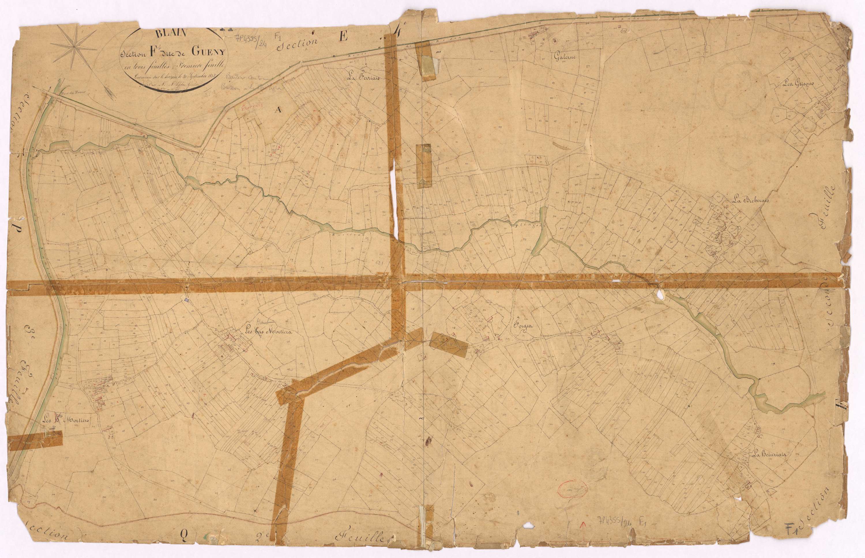 Blain - Section F1 Gueny (section de) ; 1-1333