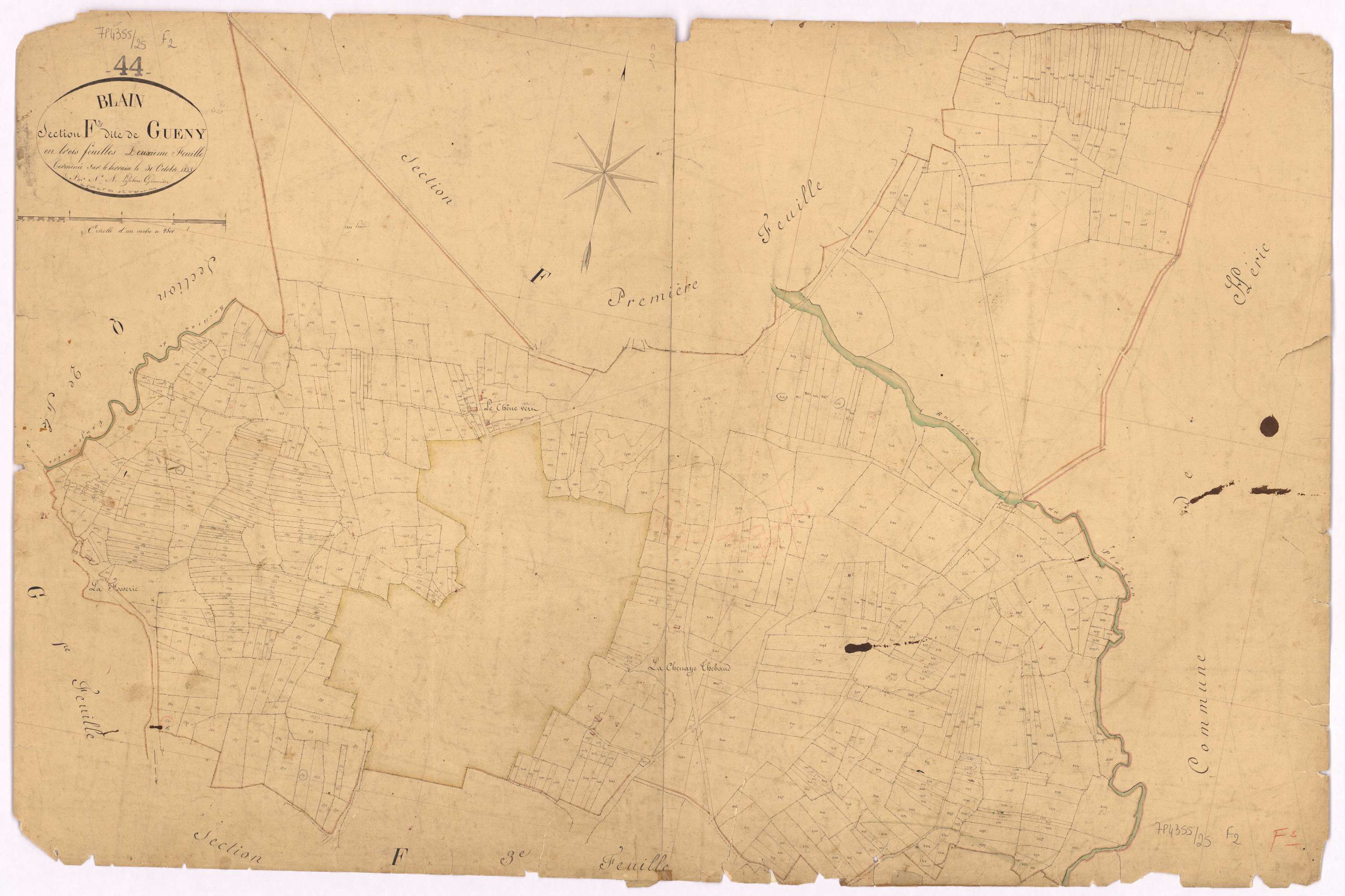 Blain - Section F2 Gueny (section de) ; 1334-2303
