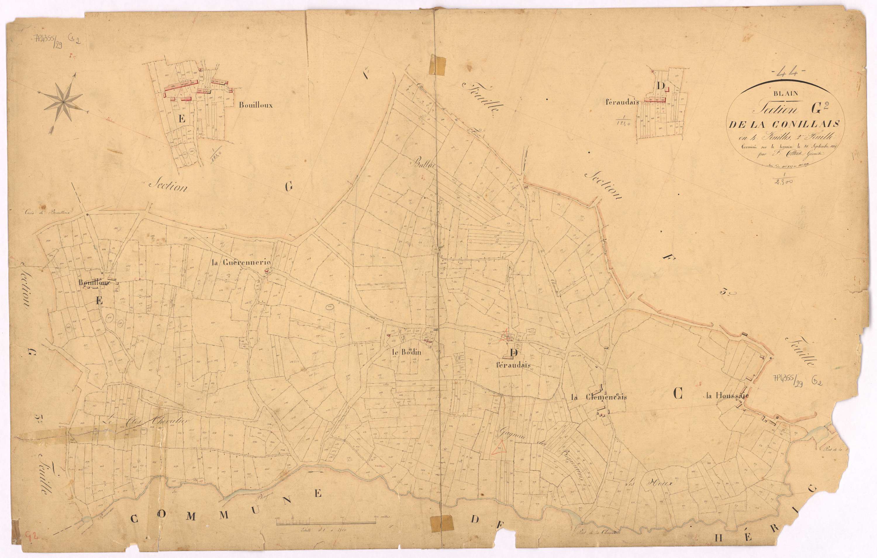 Blain - Section G2 Conillais (section de La) ; 537-1309