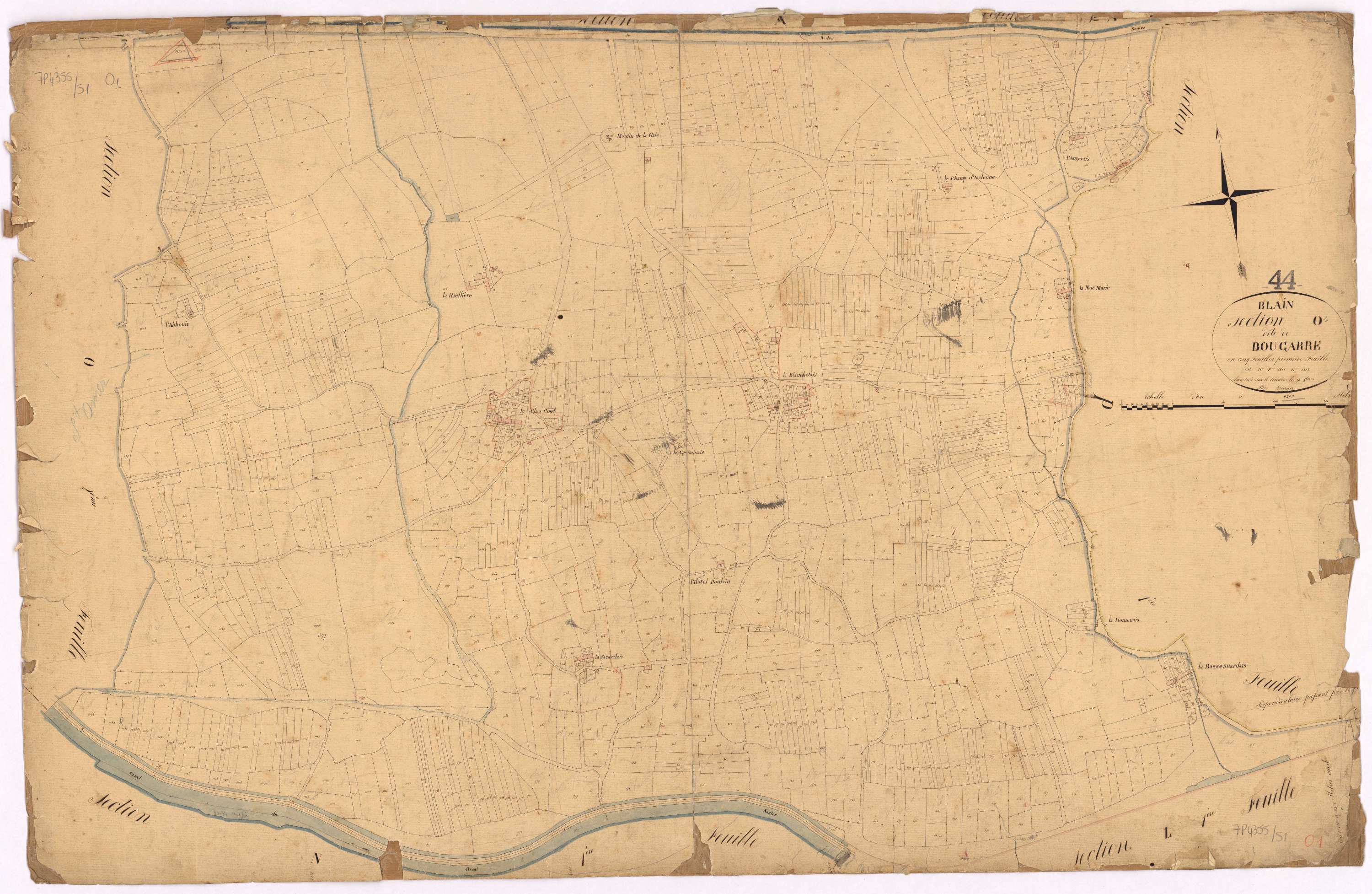 Blain - Section O1 Bougarre (section de) ; 1-1212