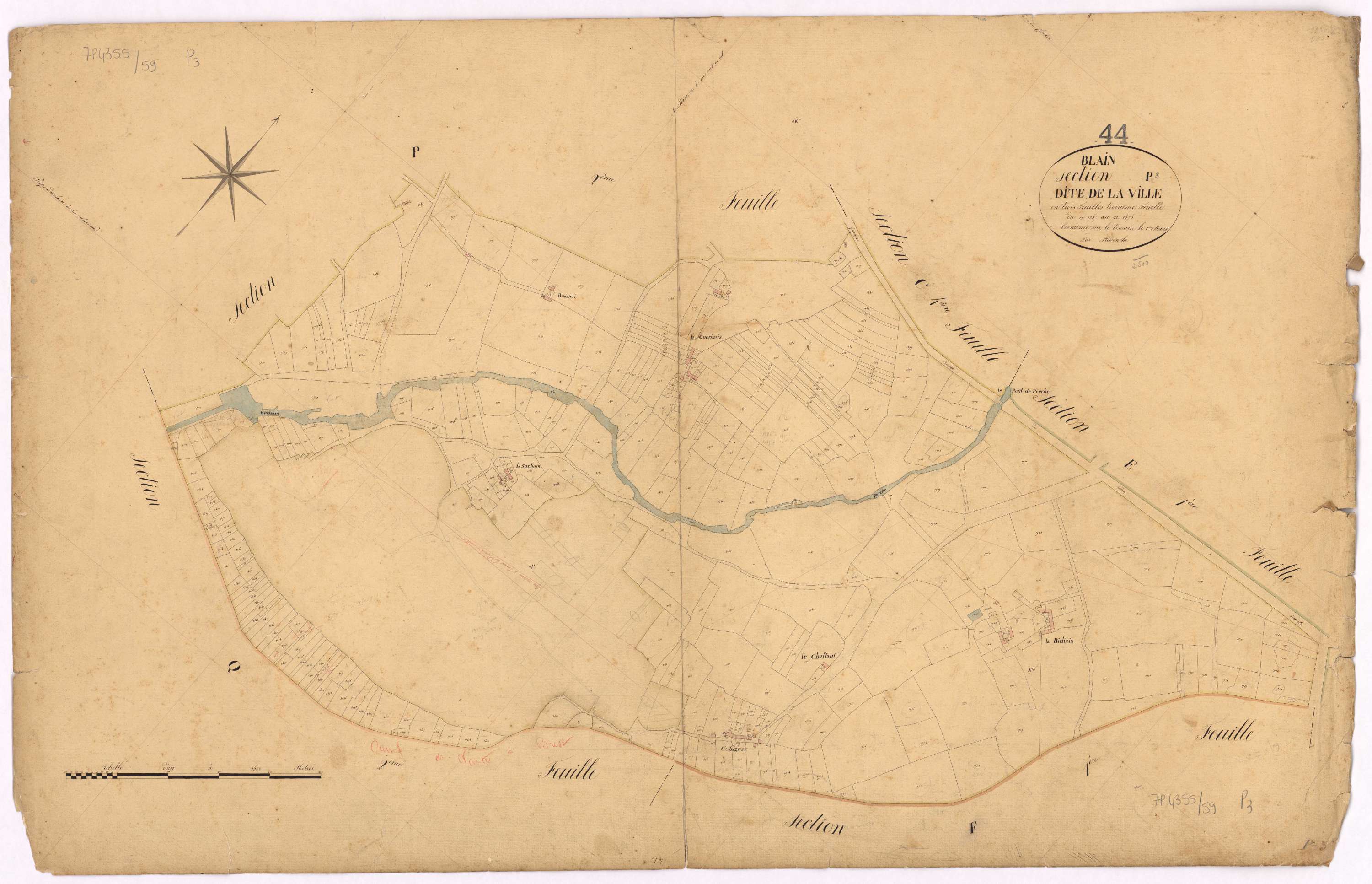 Blain - Section P3 Ville (section de La) ; 1757-2475