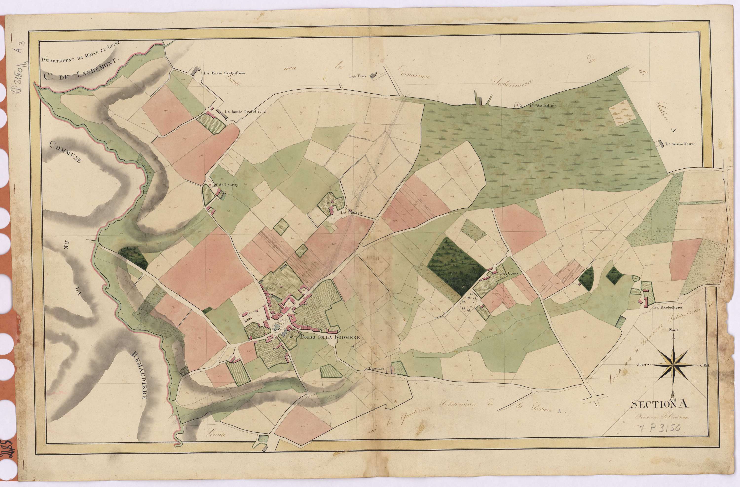 La Boissière-du-Doré - Section A3 133-255 ; 380-381 ; 401-680 ; 892-954 ; 1075-1090 ; 1159-1211 ; 1213