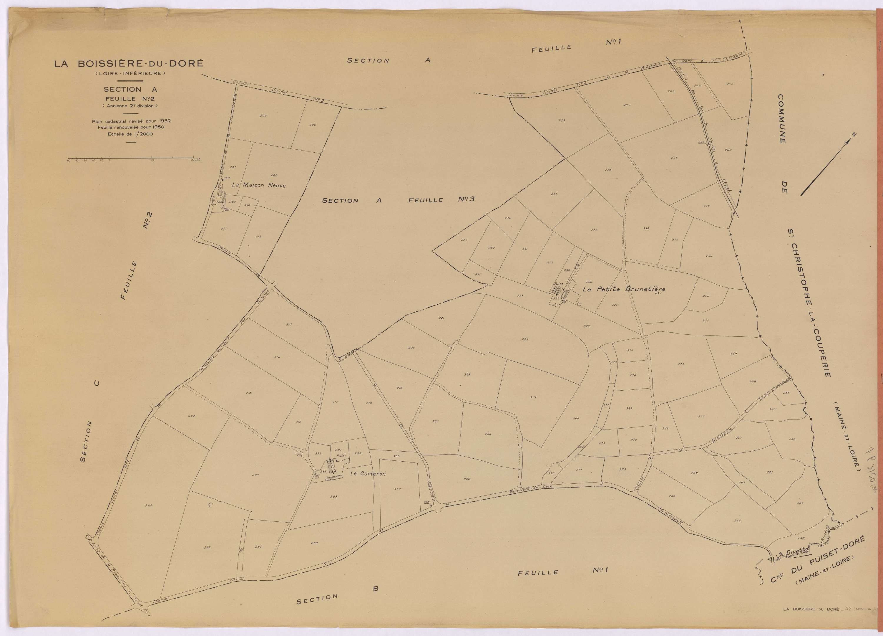La Boissière-du-Doré - Section A2 204-299