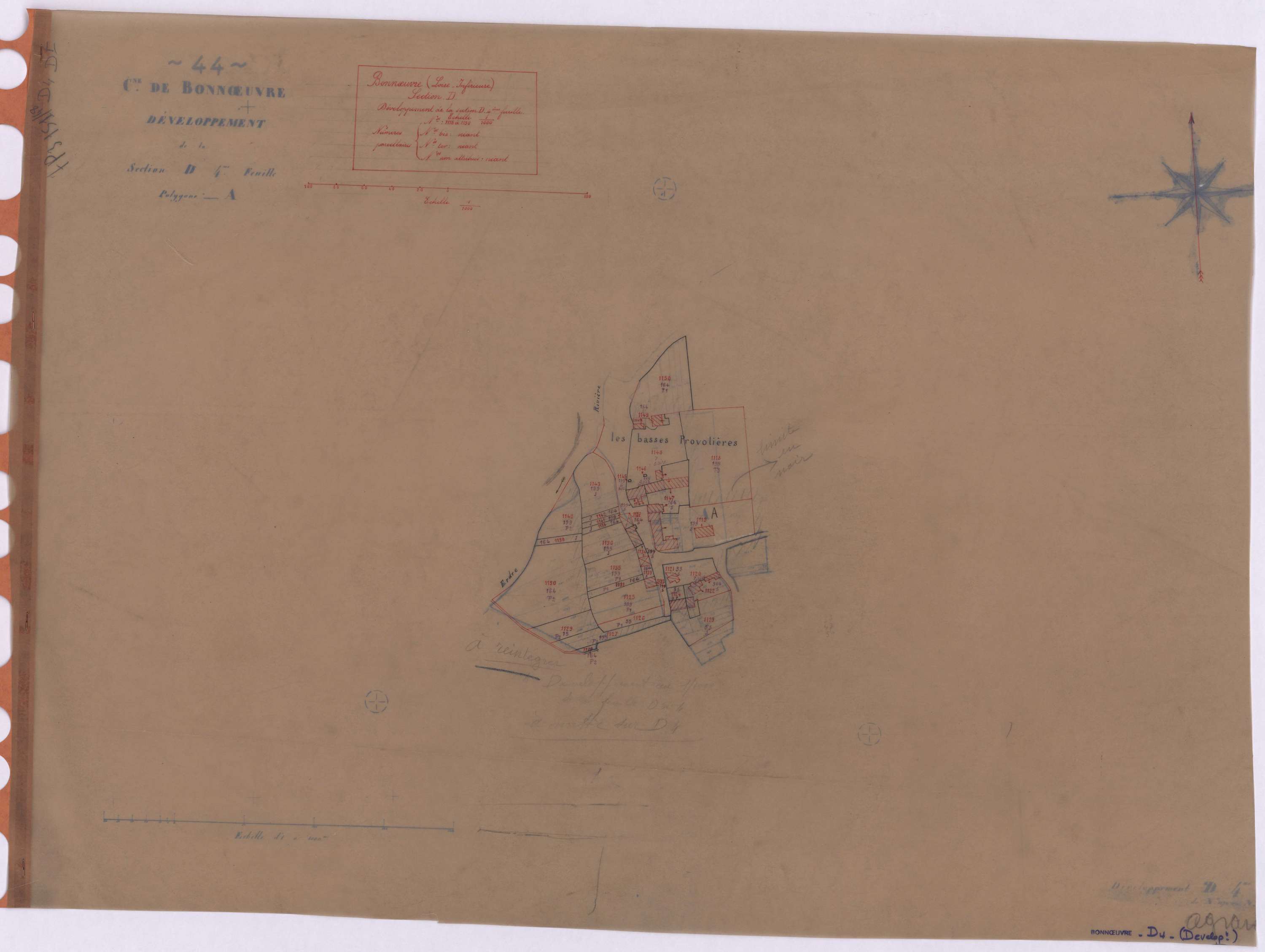 Bonnœuvre - Section D4 (développement) 1118-1150 ; développement du village des Basses Provotières