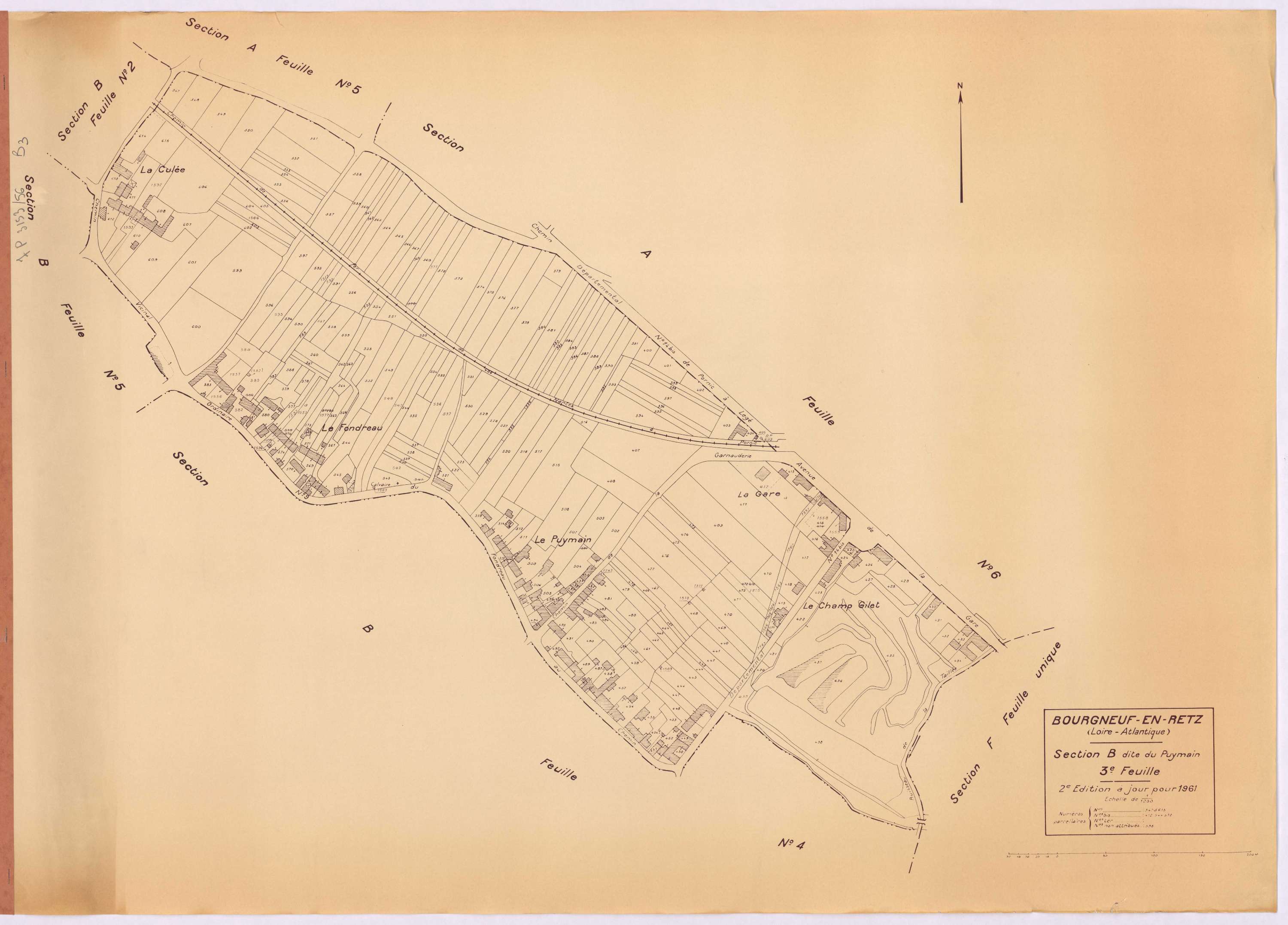 Bourgneuf-en-Retz - Section B3 Puymain (section du) ; 347-615