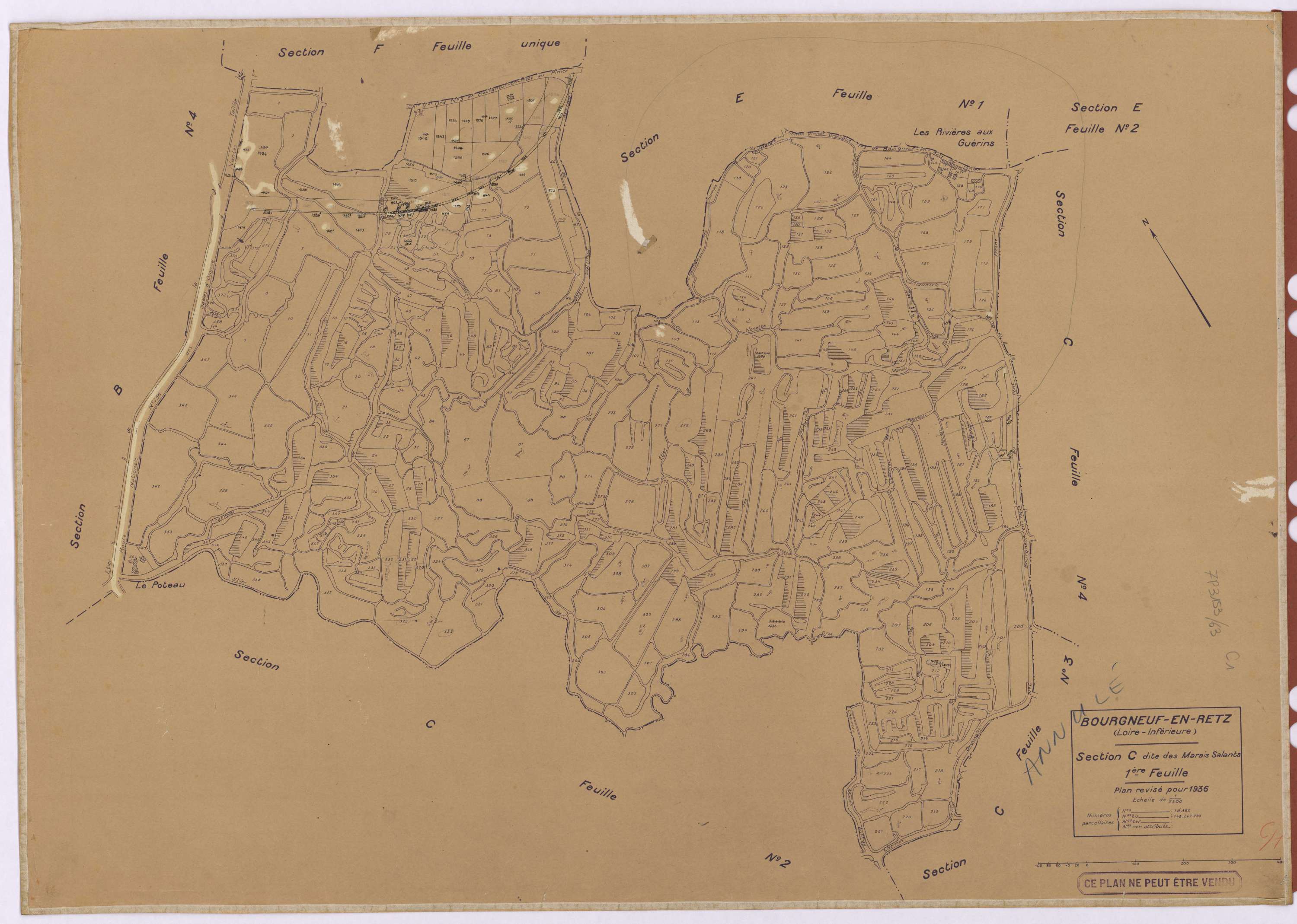 Bourgneuf-en-Retz - Section C1 Marais Salants (section des) ; 1-382