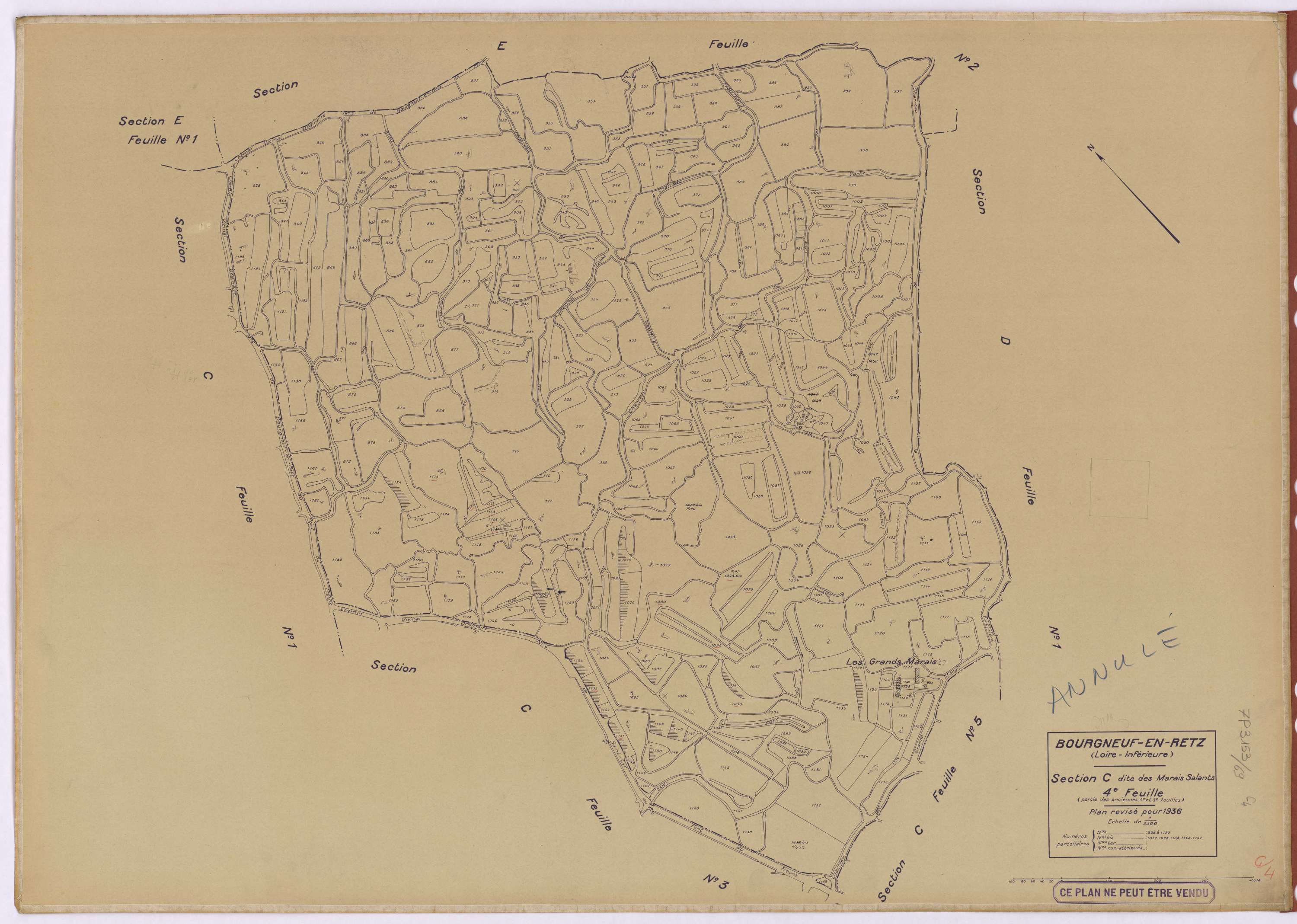 Bourgneuf-en-Retz - Section C4 Marais Salants (section des) ; 858-1195