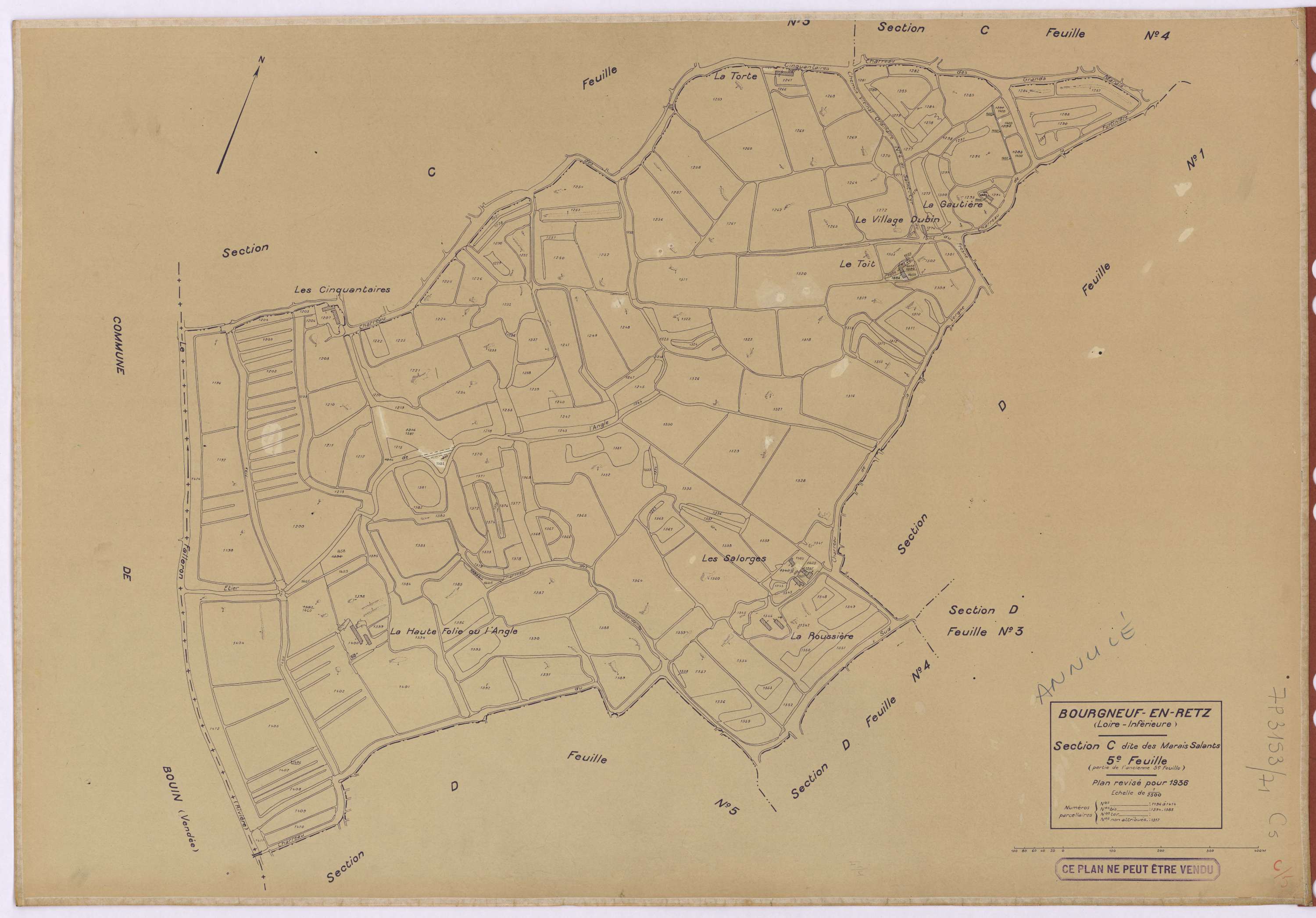 Bourgneuf-en-Retz - Section C5 Marais Salants (section des) ; 1196-1414