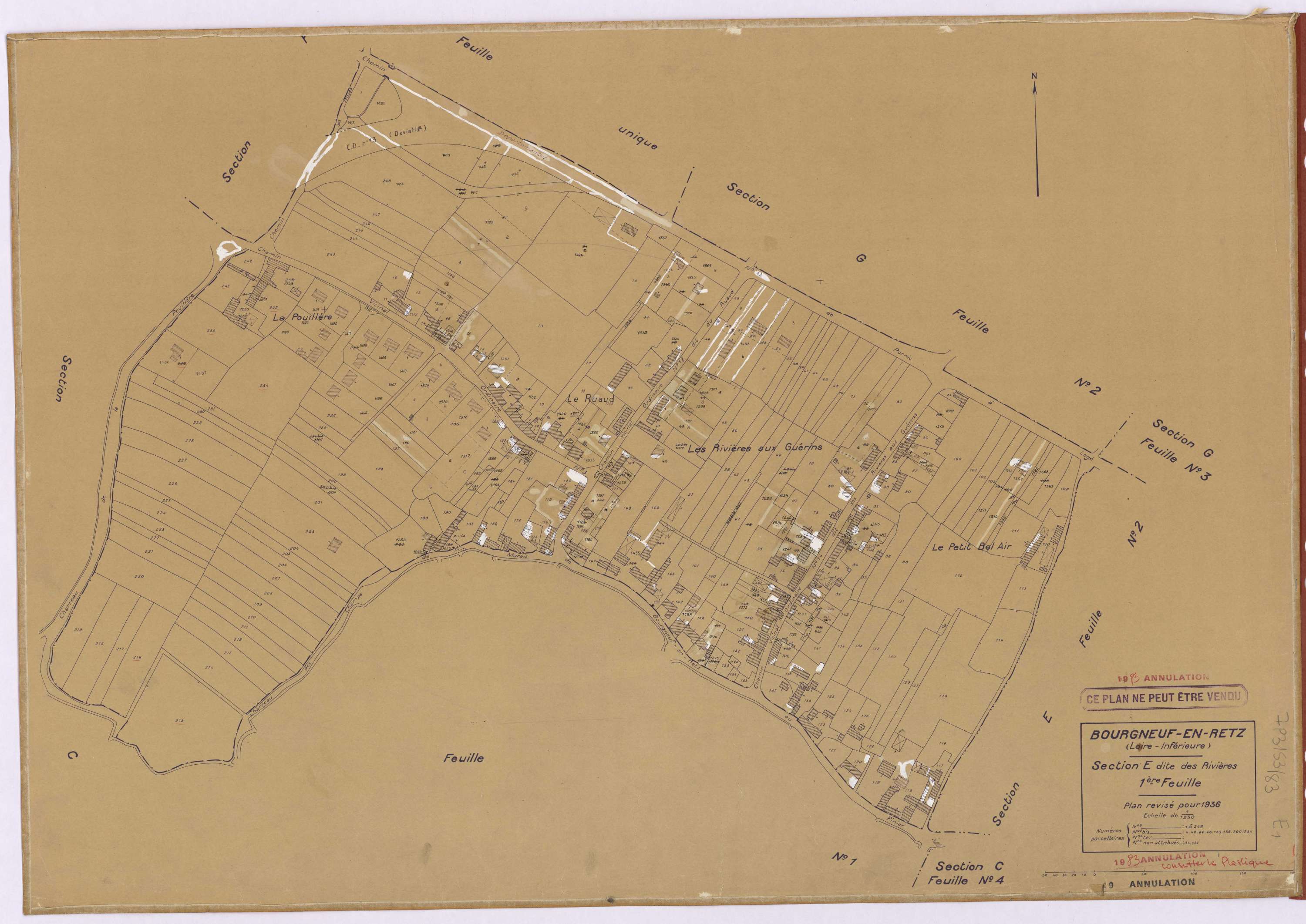 Bourgneuf-en-Retz - Section E1 Rivières (section des) ; 1-248
