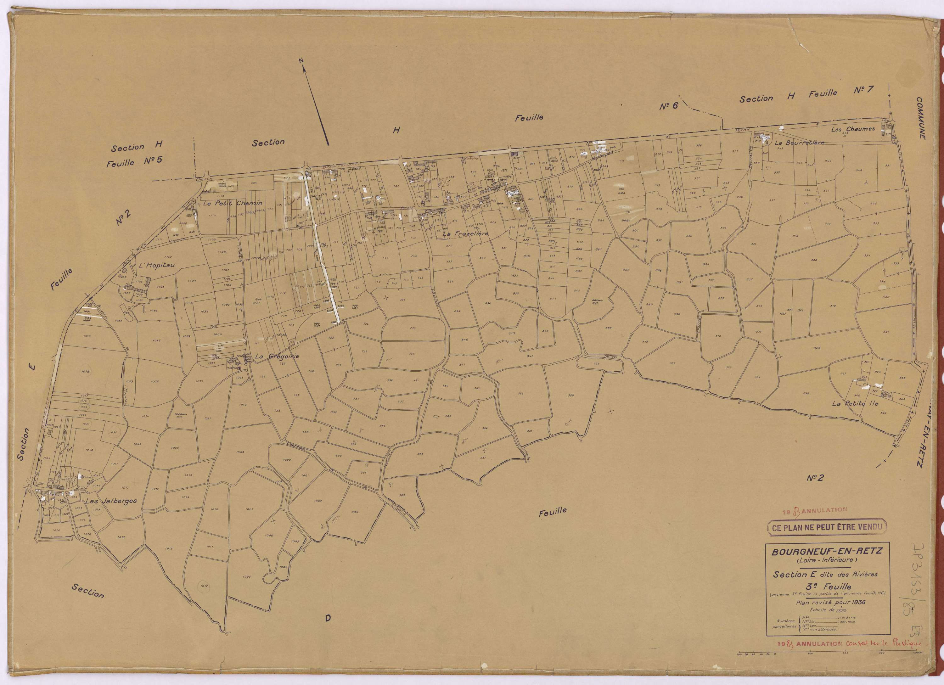 Bourgneuf-en-Retz - Section E3 Rivières (section des) ; 681-1116