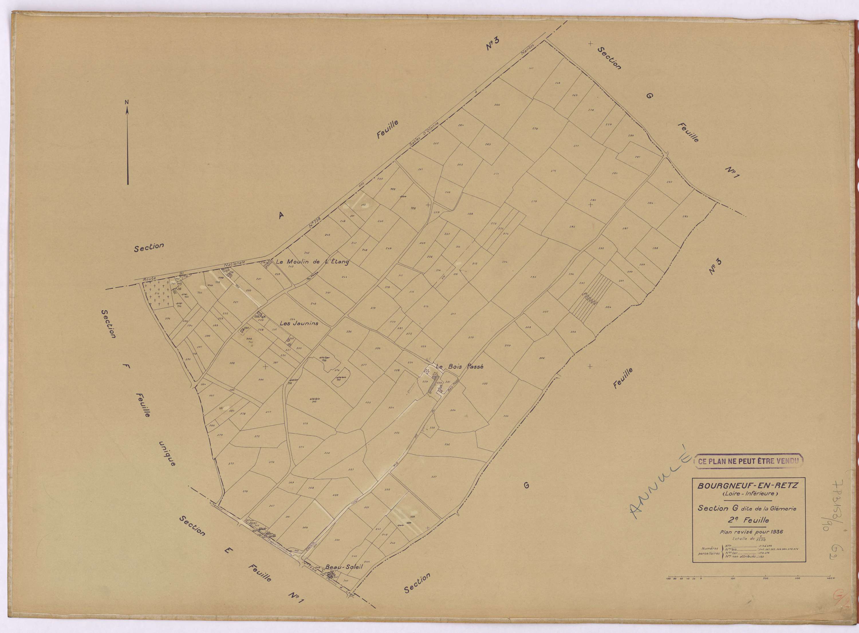 Bourgneuf-en-Retz - Section G2 Glémerie (section de La) ; 213-396