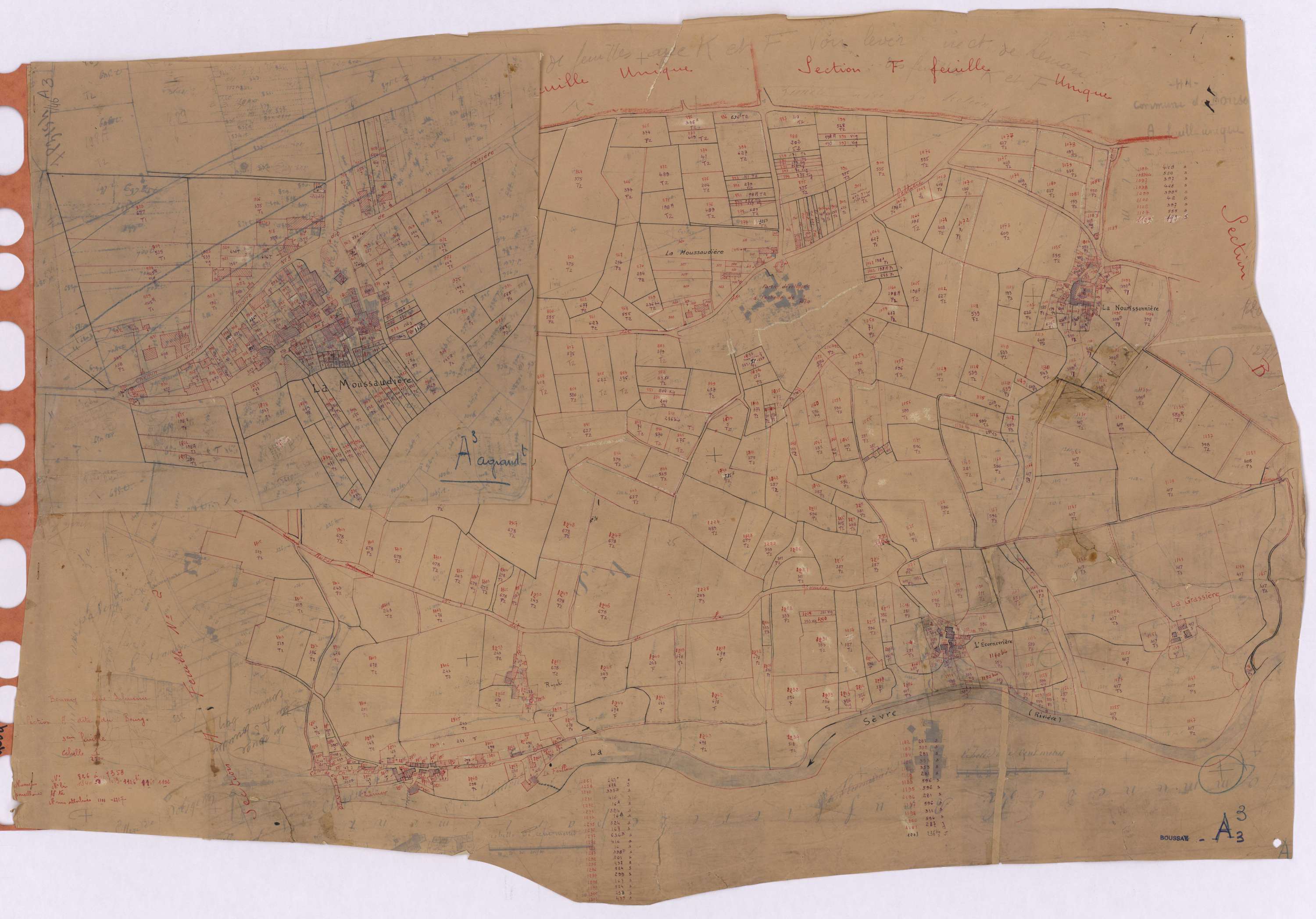 Boussay - Section A3 Bourg (section du) ; 826-1358