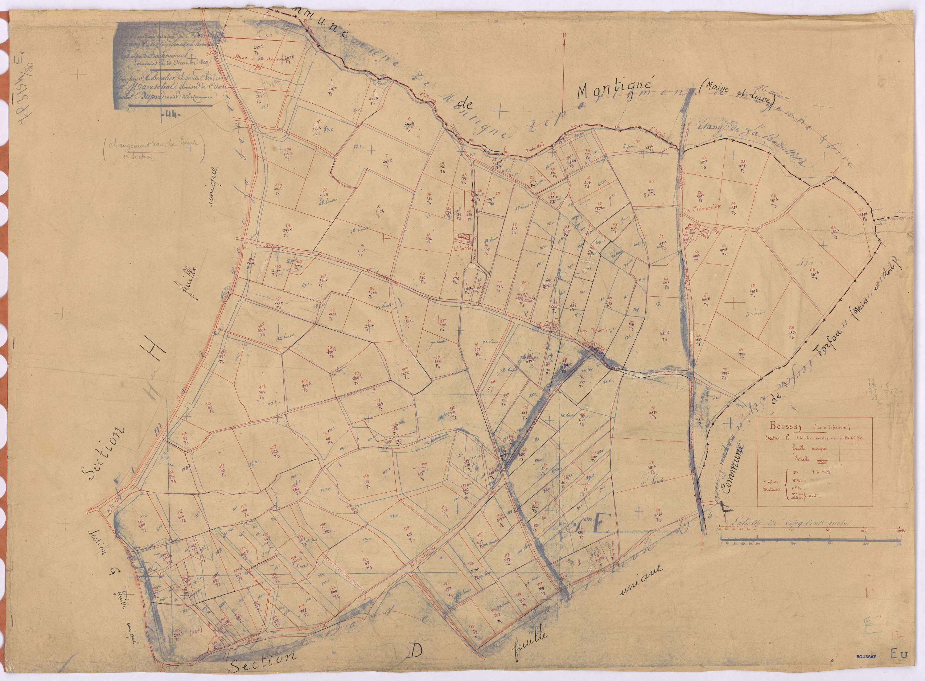 Boussay - Section E Landes de la Badrillère (section des) ; 1-174