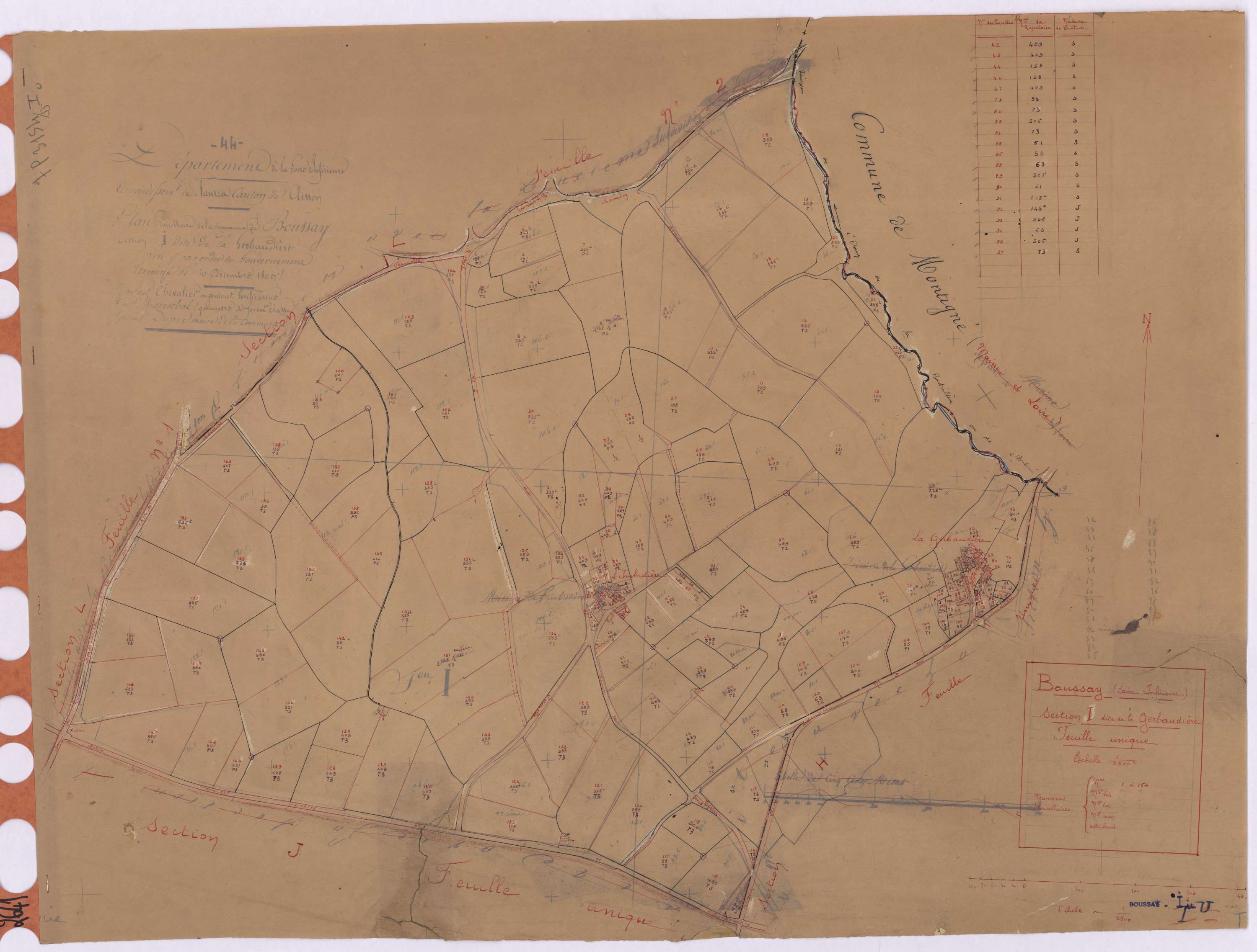 Boussay - Section I Gerbaudière (section de La) ; 1-164